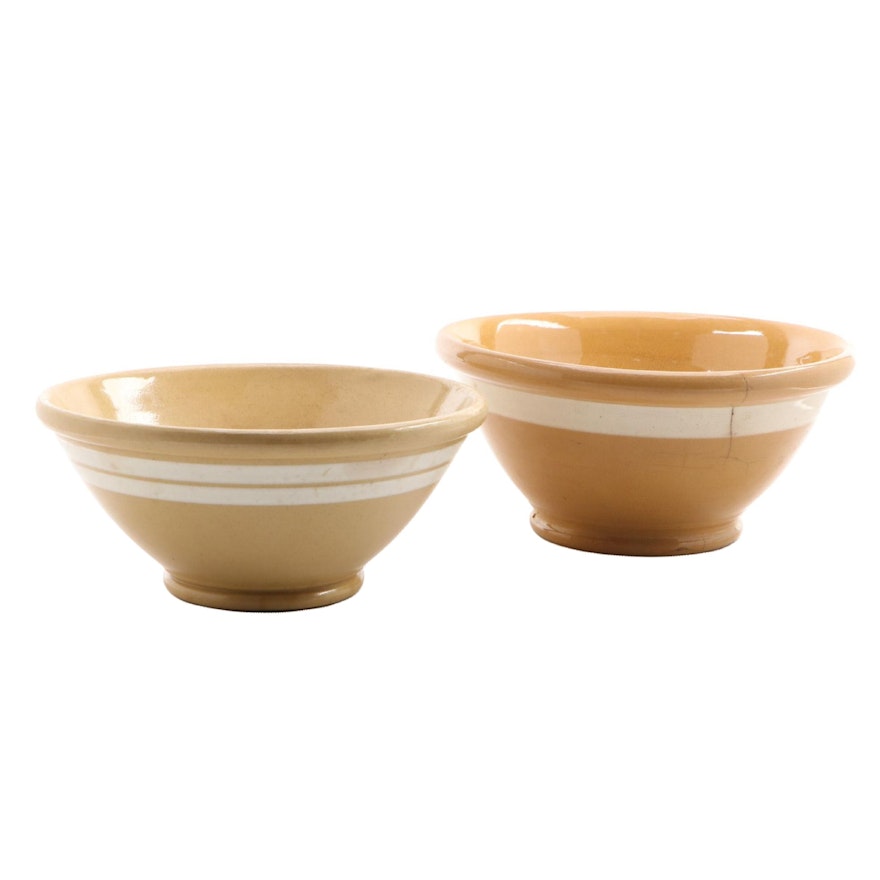 Yellow Ware Stoneware Mixing Bowls