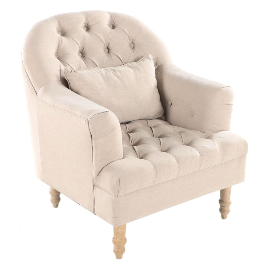 Noble House Home Furnishings Button-Tufted Easy Armchair