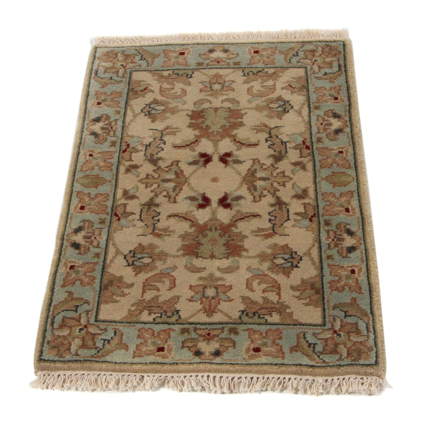 2'1 x 3'3 Hand-Knotted Indo-Turkish Oushak Accent Rug, 2000s