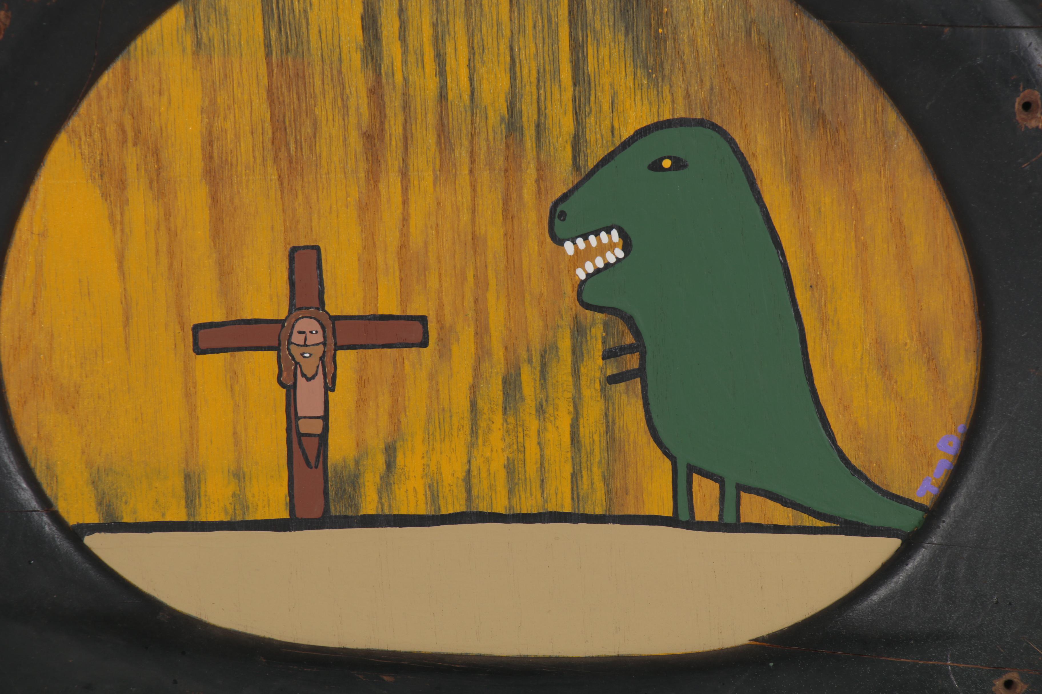 Tony Dotson Folk Art Acrylic Painting "Still Want to Debate?" 2017