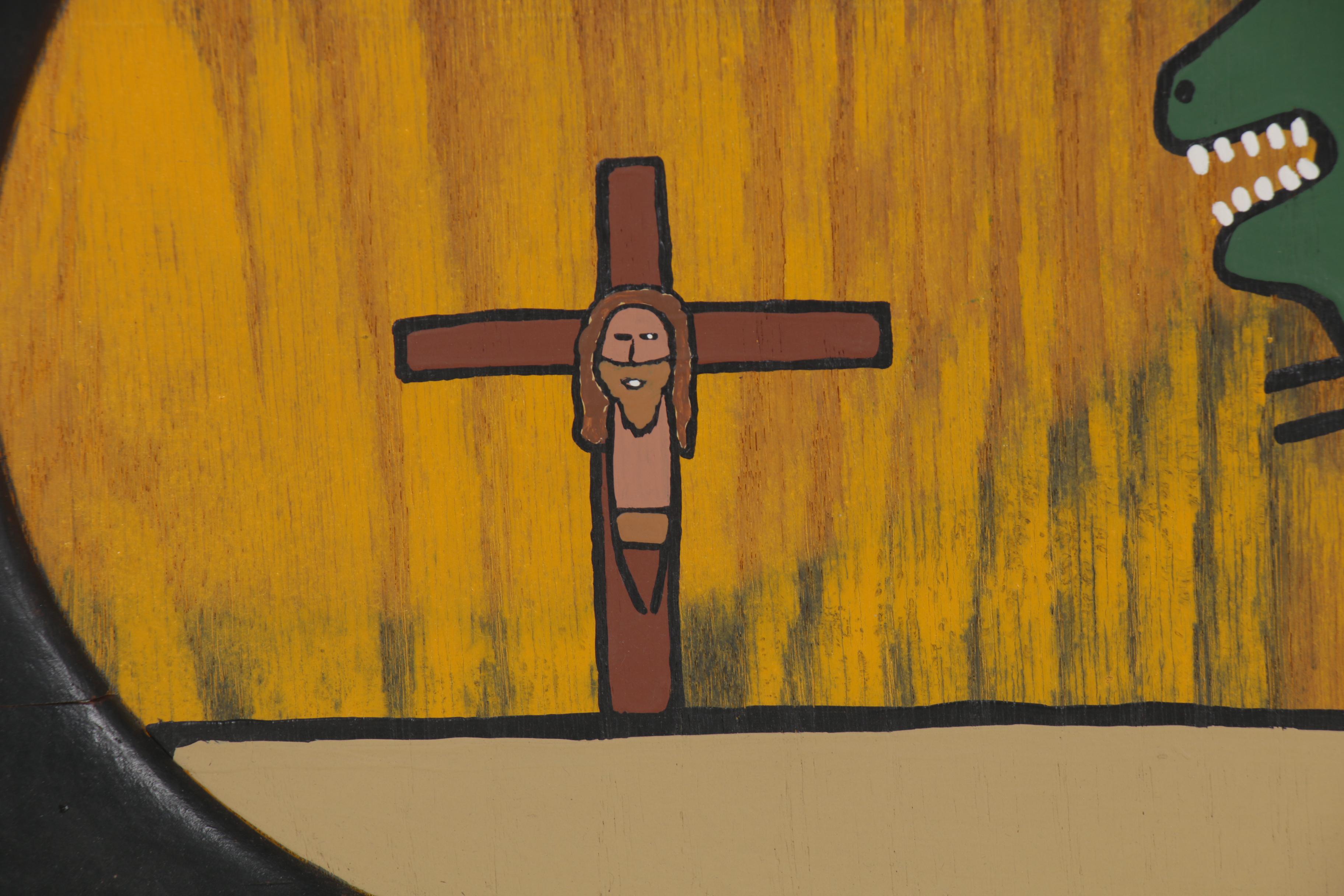 Tony Dotson Folk Art Acrylic Painting "Still Want to Debate?" 2017