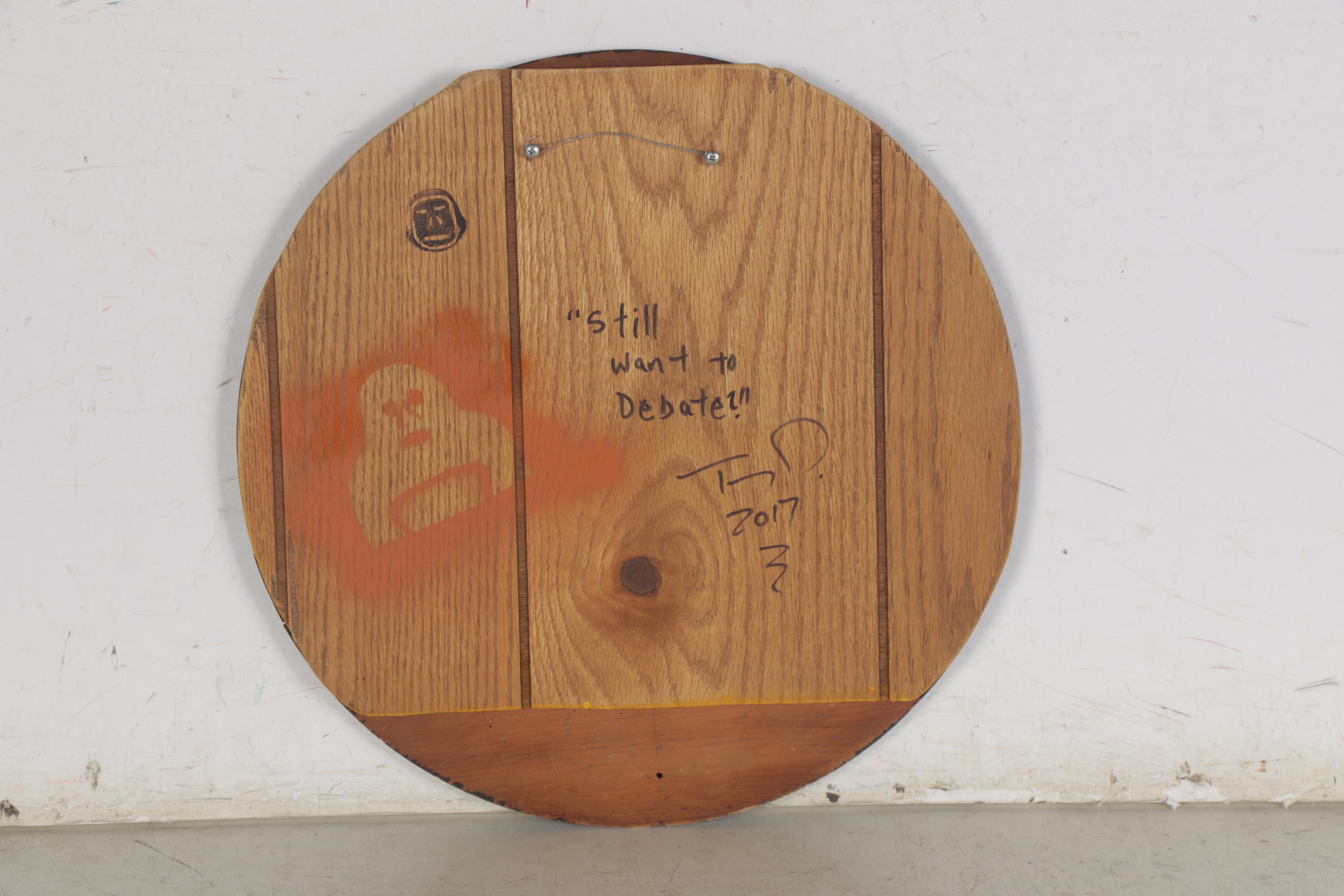 Tony Dotson Folk Art Acrylic Painting "Still Want to Debate?" 2017