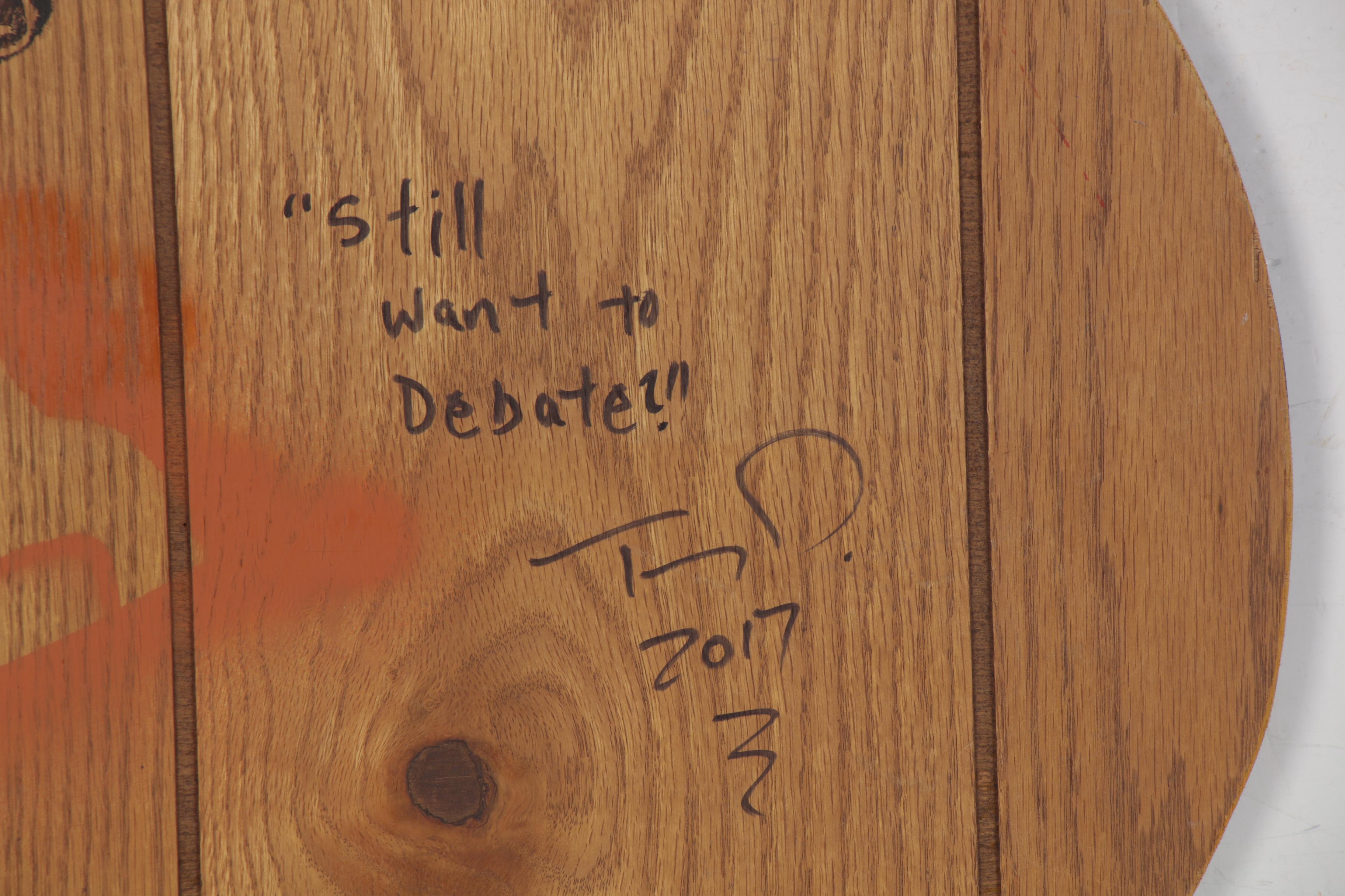 Tony Dotson Folk Art Acrylic Painting "Still Want to Debate?" 2017