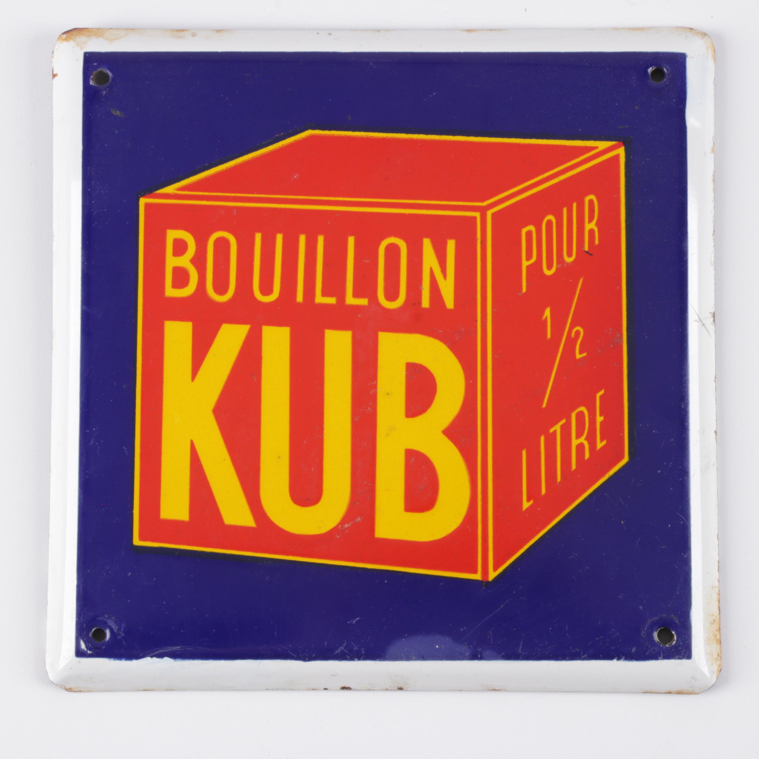 "Old Dutch Cleanser," "Soda Belgrano," and "Bouillon KUB" Metal Signs