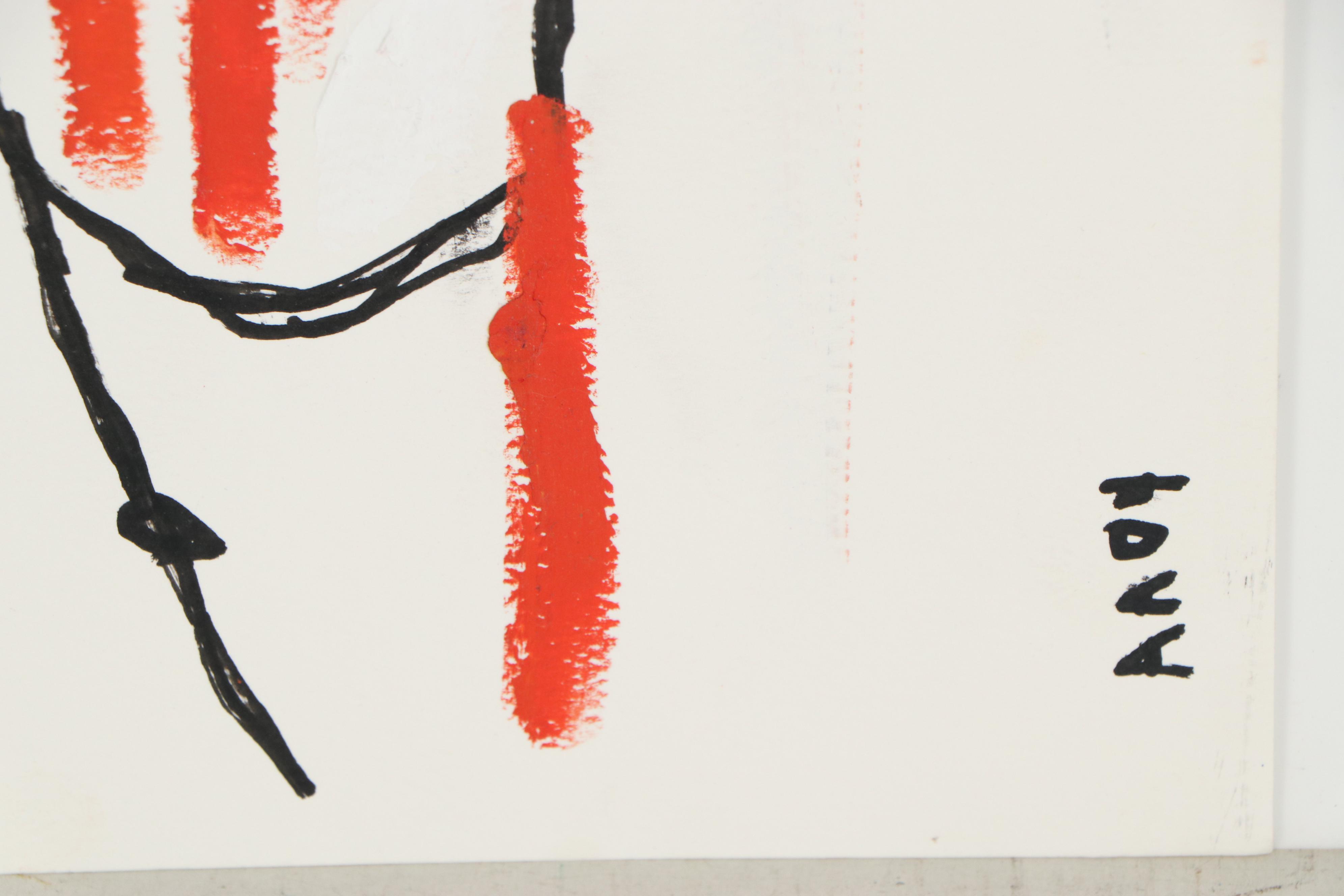 Edward Goss Outsider Art Acrylic Painting of Figure, 21st Century