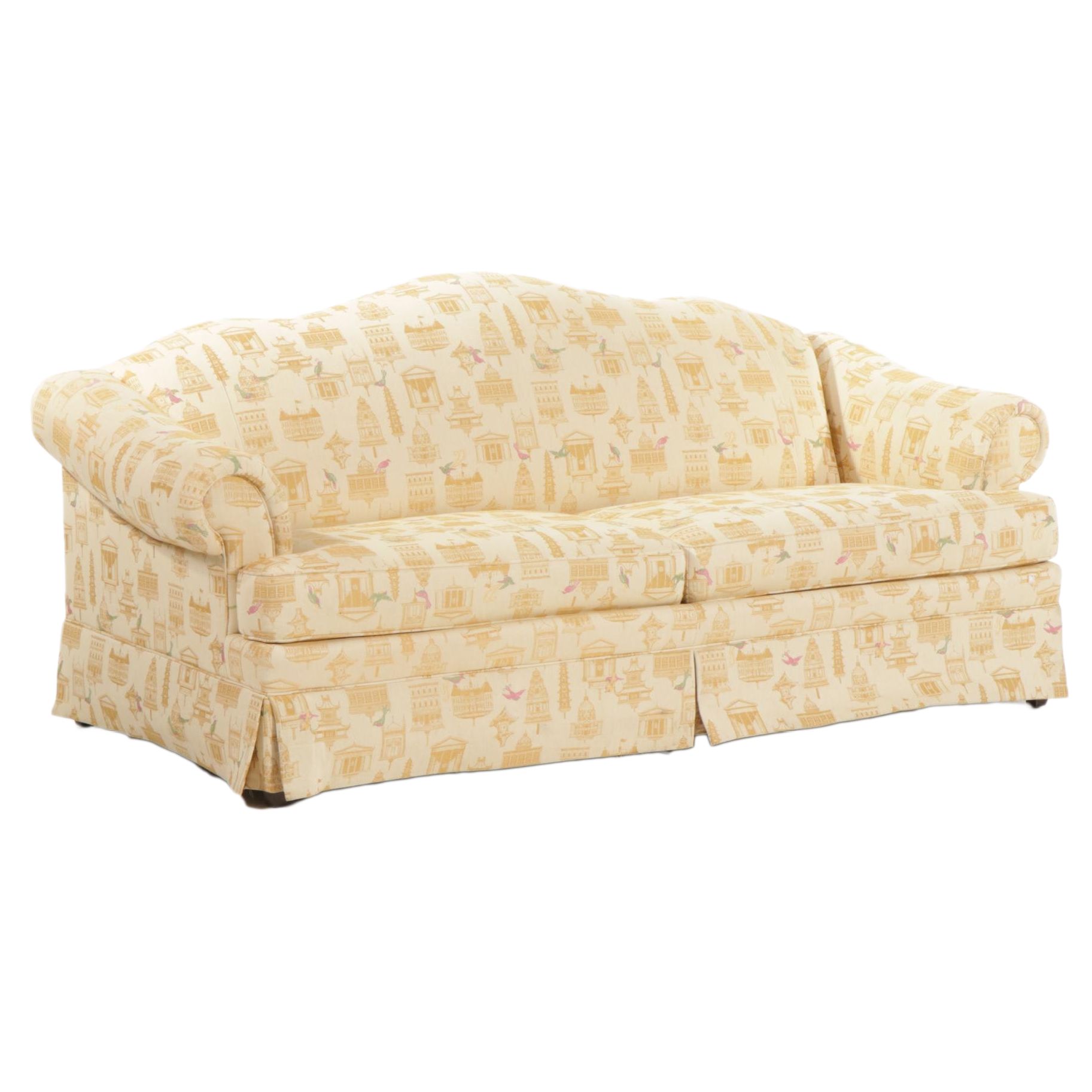 Sherrill Camelback Upholstered Sleeper Sofa, 21st Century