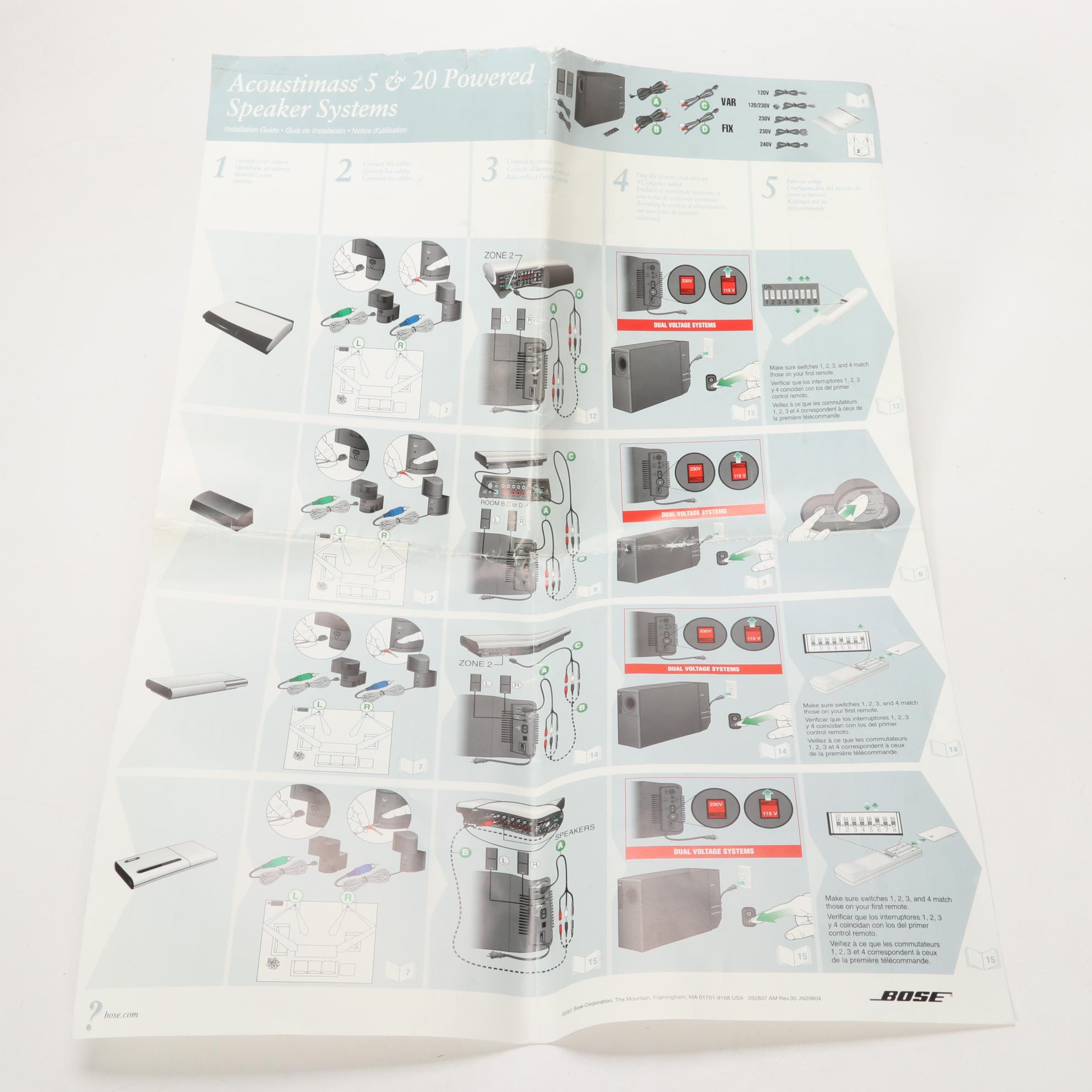 Bose "Acoustimass 5 and 20 Powered Speaker System" with Accessories