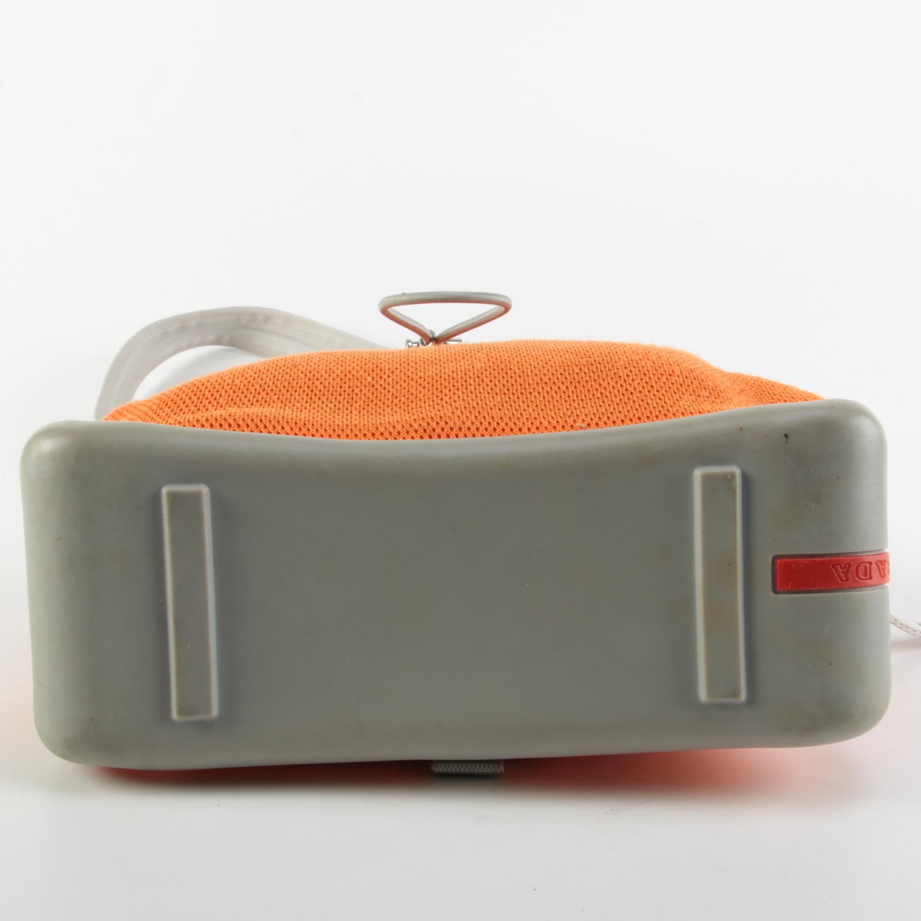 Prada Sport Orange and Gray Canvas Shoulder Bag