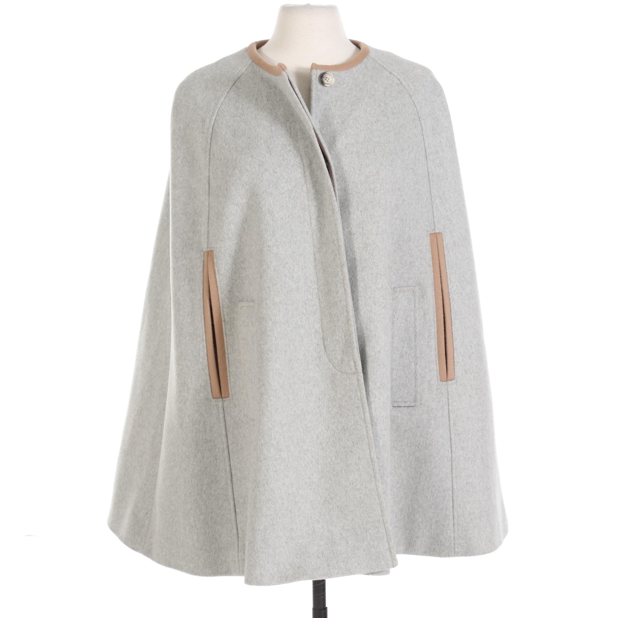 J. Crew Cape in Nello Gori Grey Wool