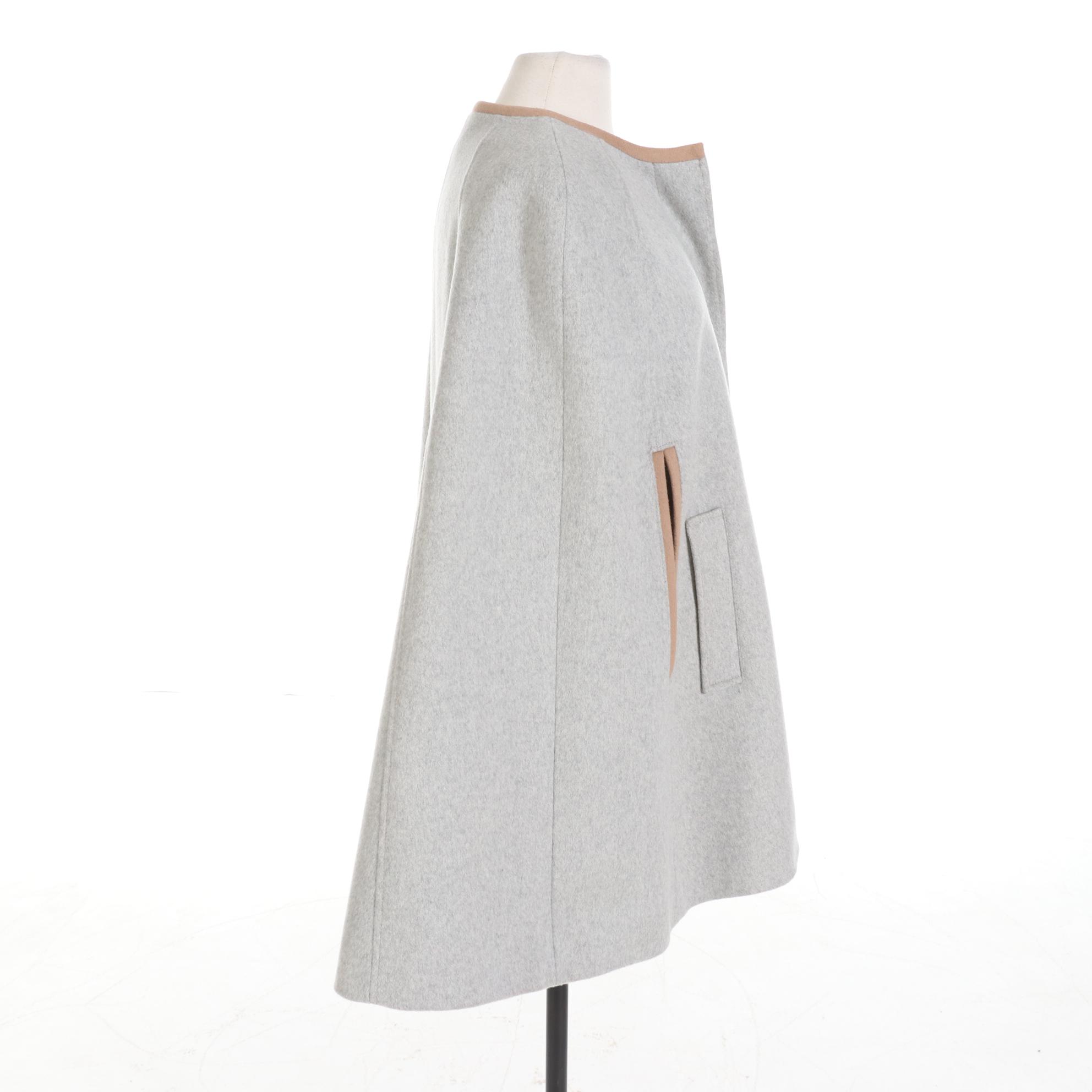 J. Crew Cape in Nello Gori Grey Wool