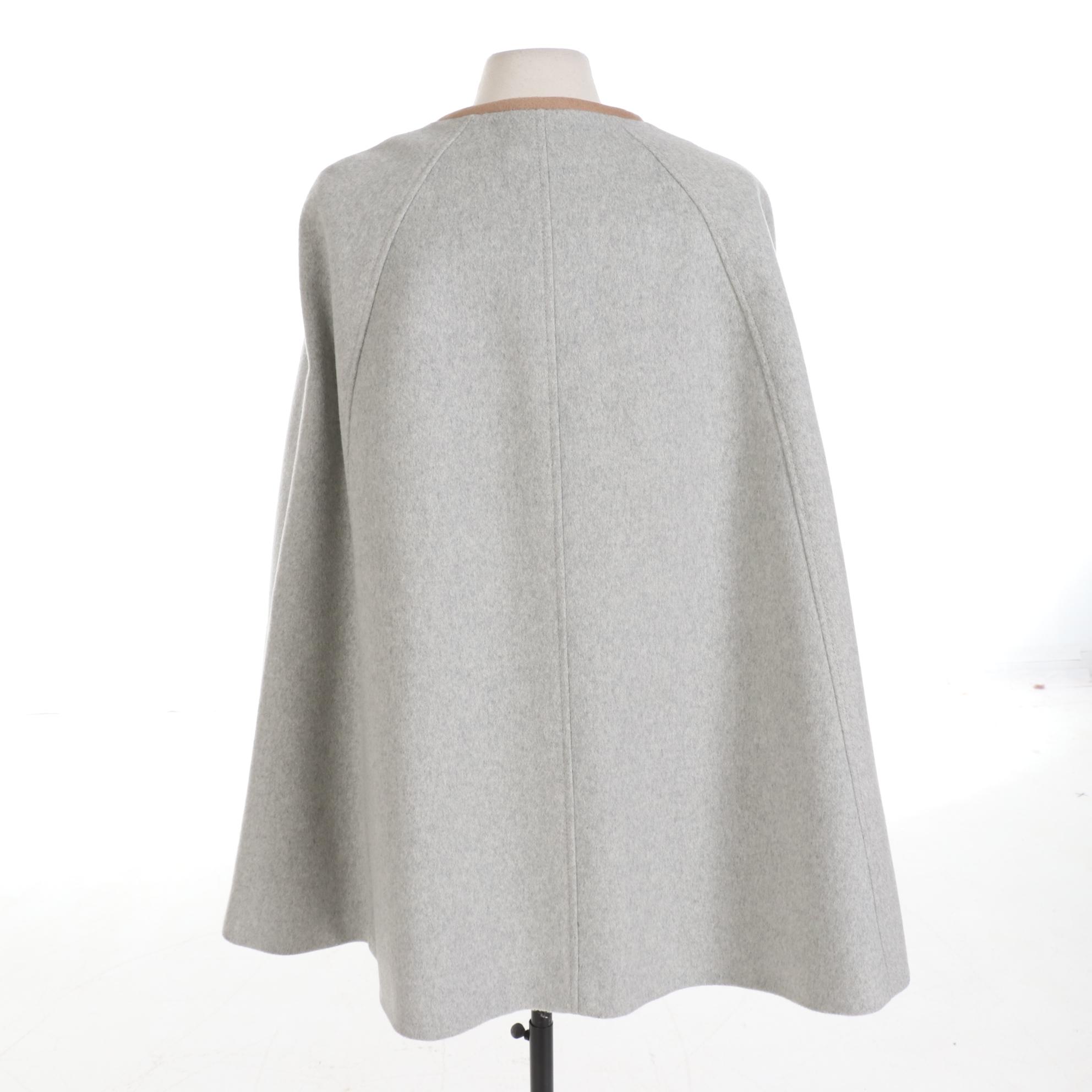 J. Crew Cape in Nello Gori Grey Wool