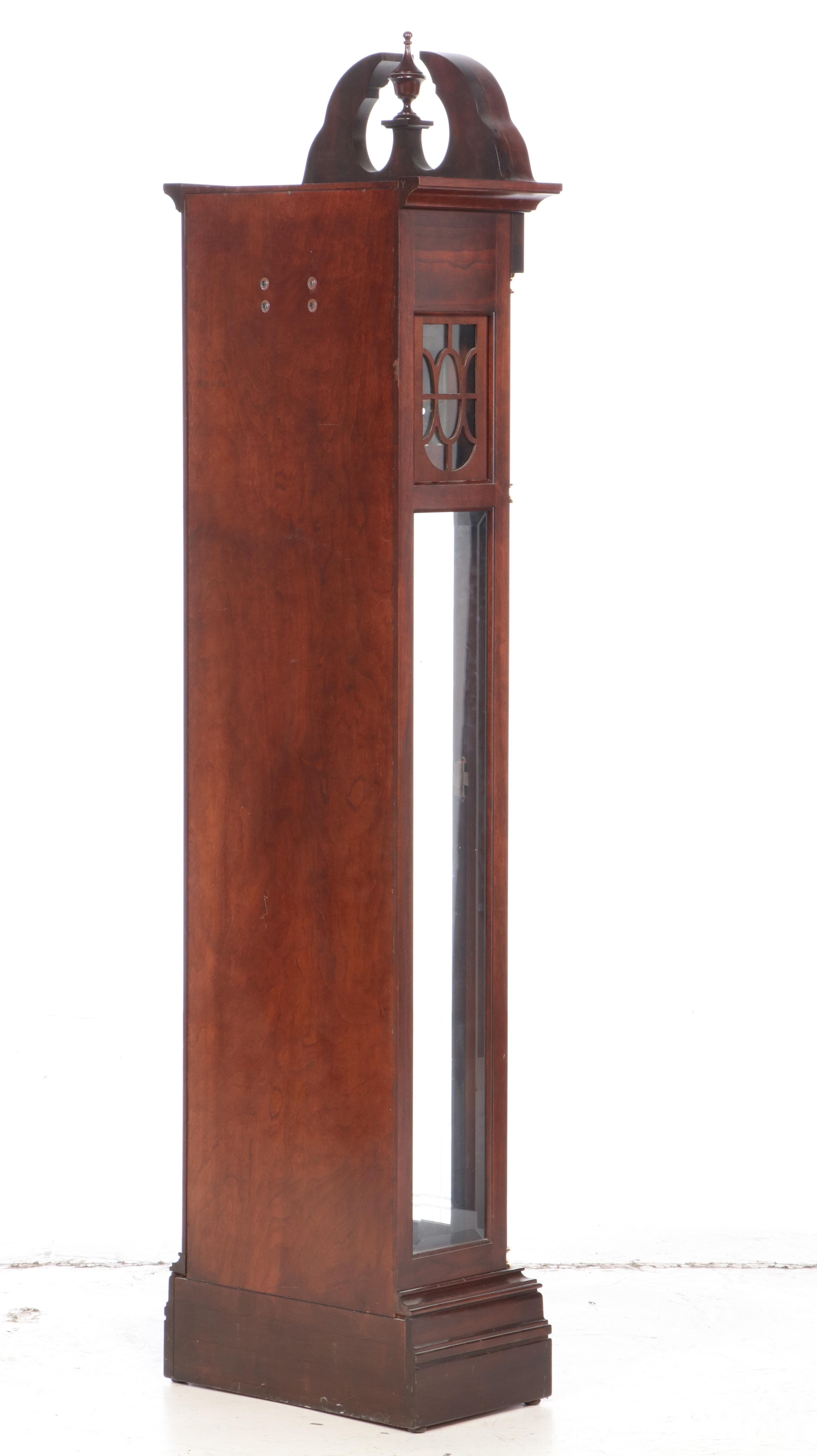 Sligh Federal Style Cherry Grandfather Clock, Late 20th Century