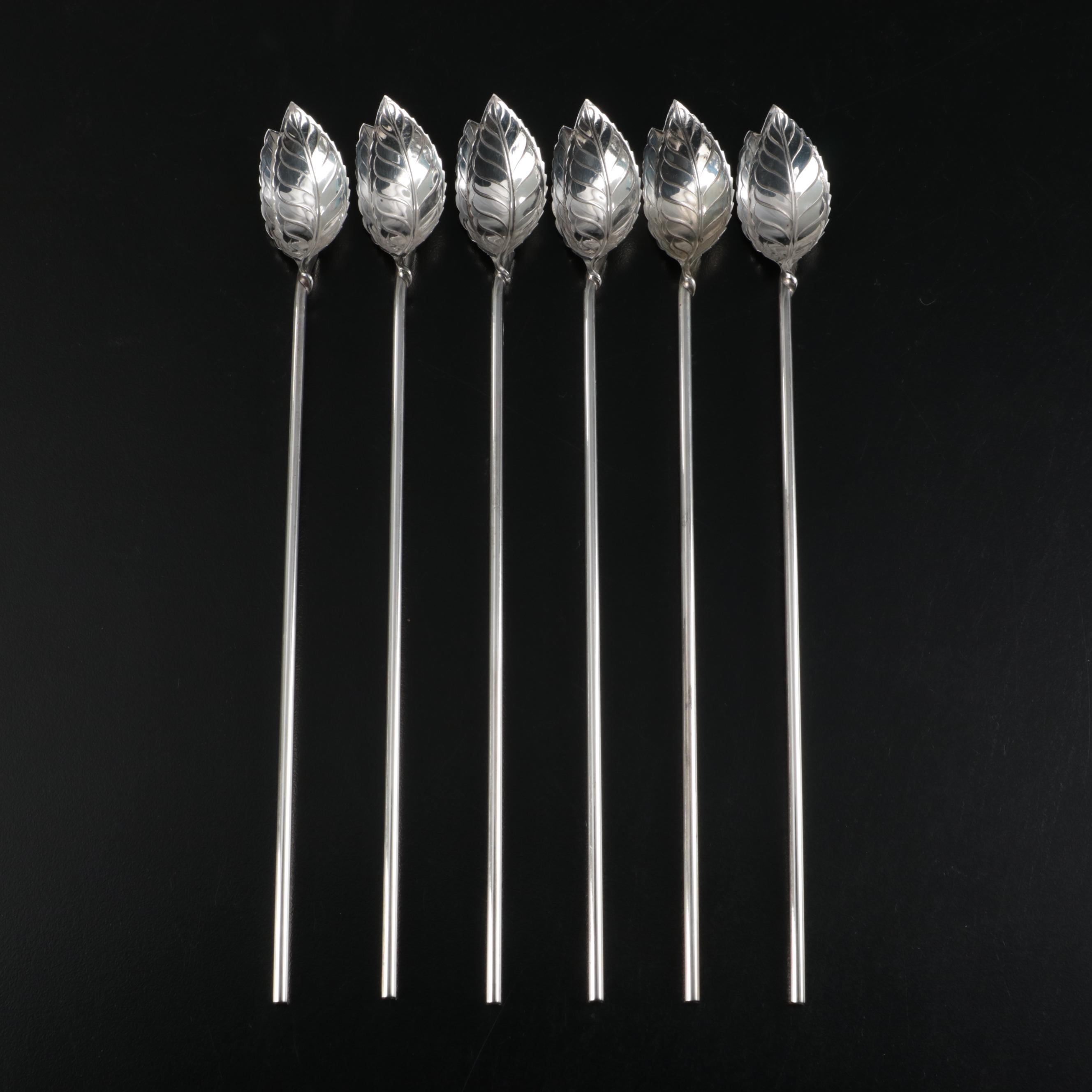 Tiffany & Co. Sterling Silver "Mint Julep" Iced Tea Stir Straw Spoons