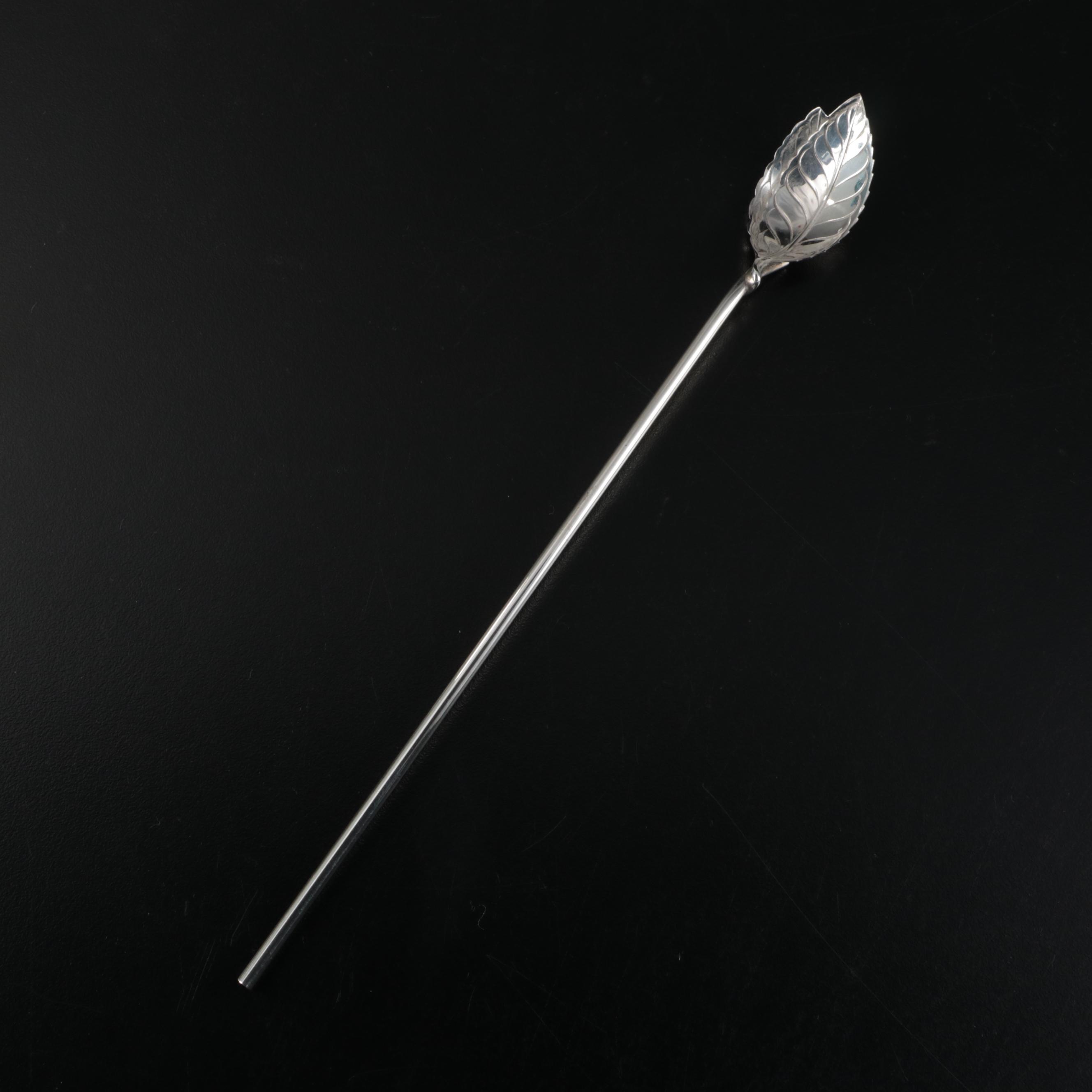 Tiffany & Co. Sterling Silver "Mint Julep" Iced Tea Stir Straw Spoons