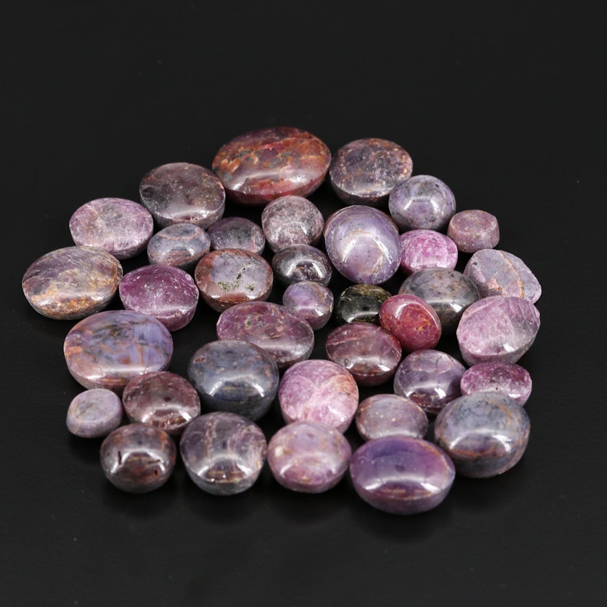 Loose Star Corundum and Corundum Oval Cabochon Gemstones