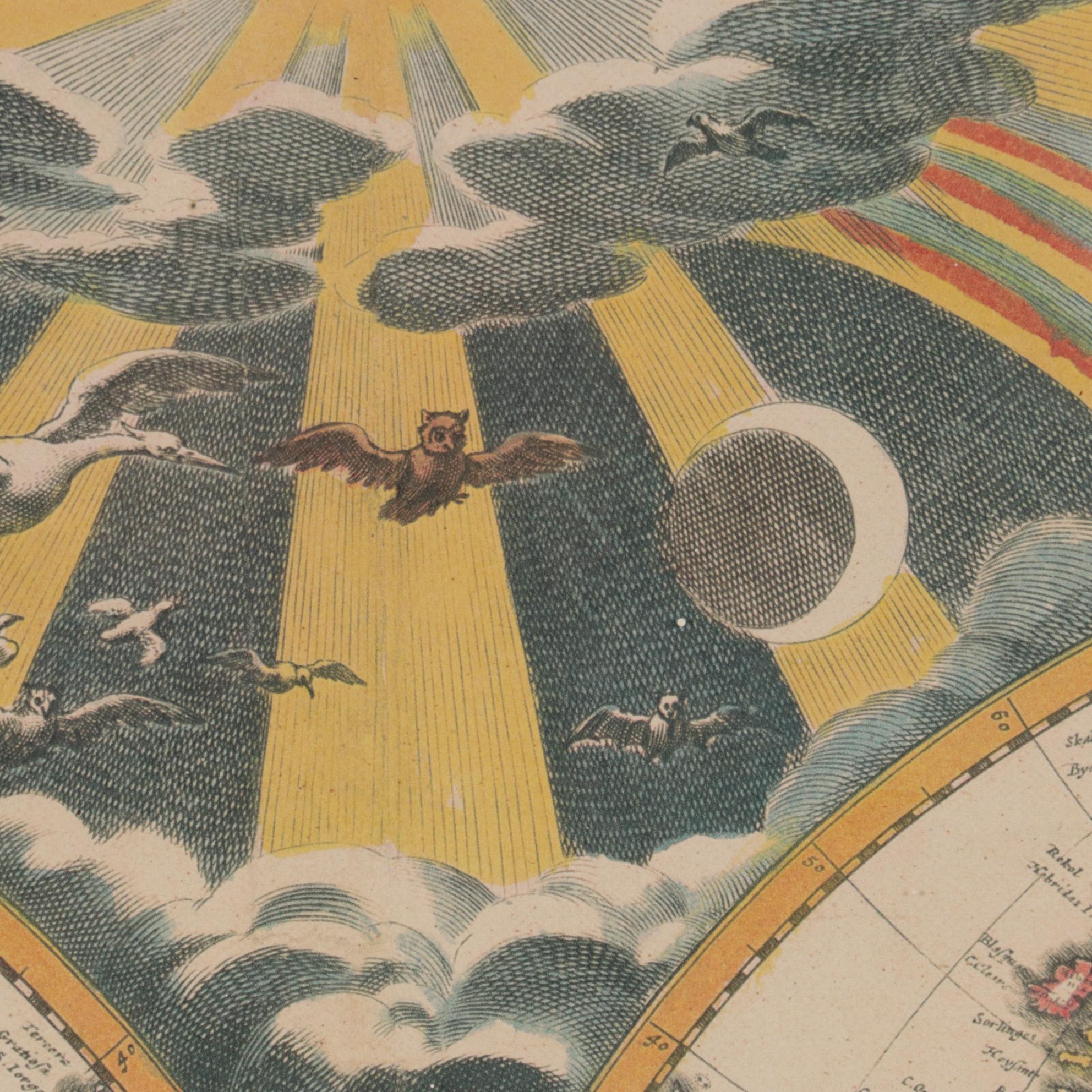 Halftone Map after Pieter Goos "Nieuwe Werelt Kaert" from "De Zee Atlas"