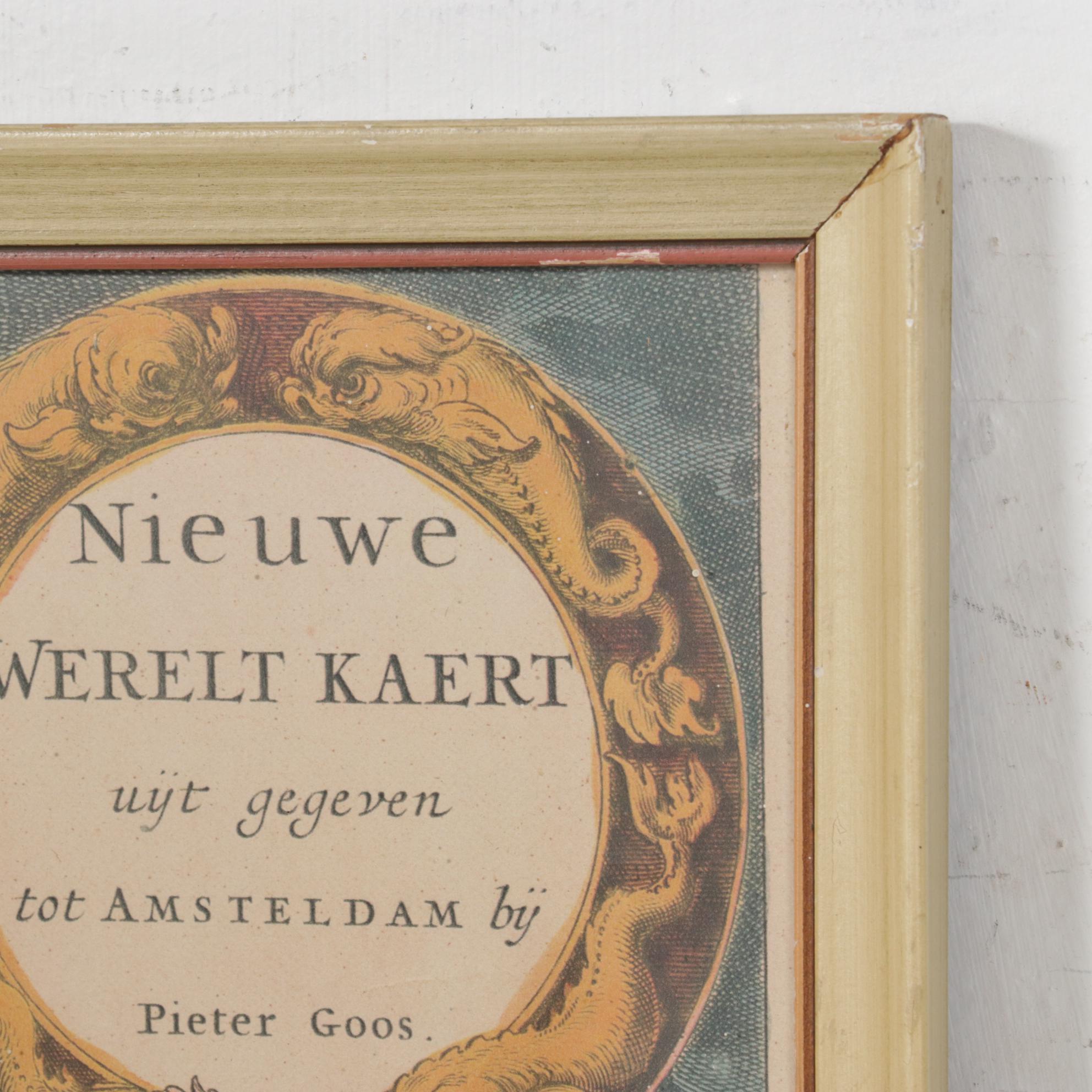 Halftone Map after Pieter Goos "Nieuwe Werelt Kaert" from "De Zee Atlas"