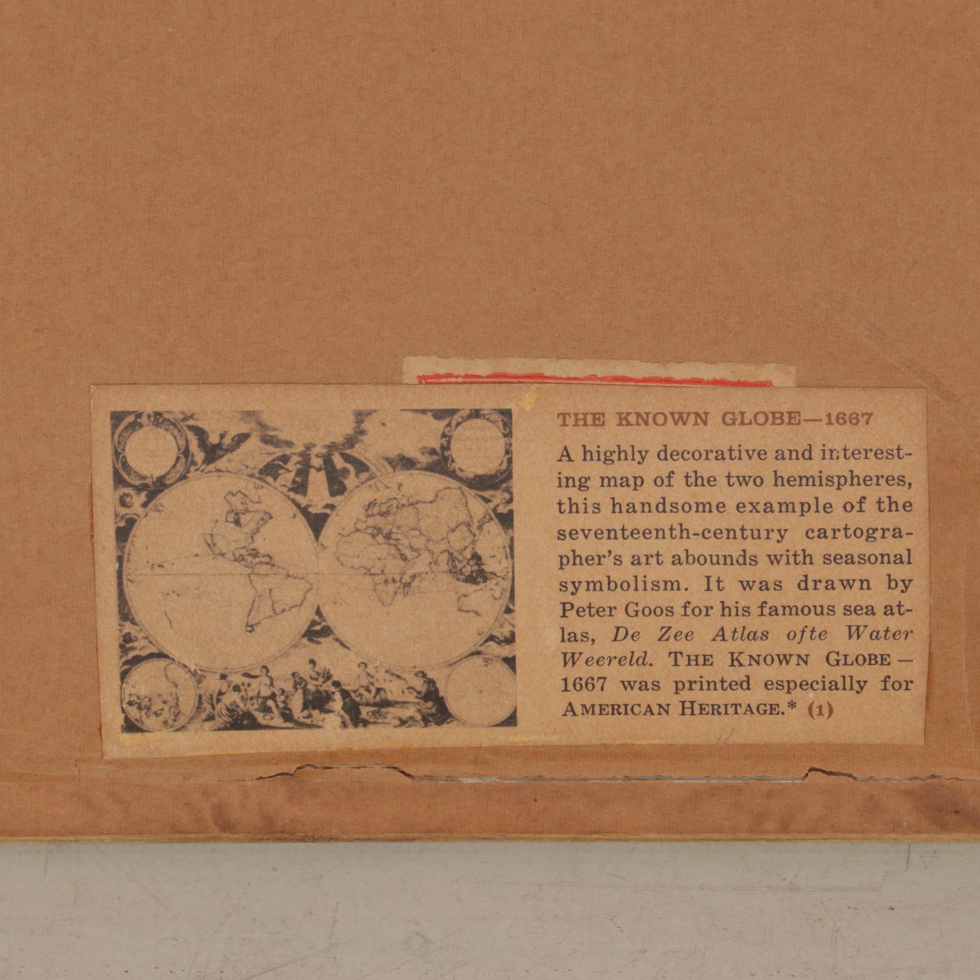 Halftone Map after Pieter Goos "Nieuwe Werelt Kaert" from "De Zee Atlas"