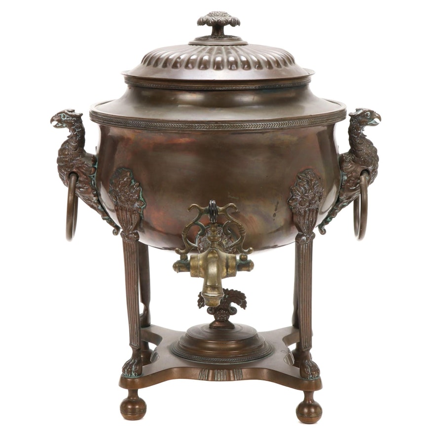 Copper Samovar with Claw Foot Details, 19th Century