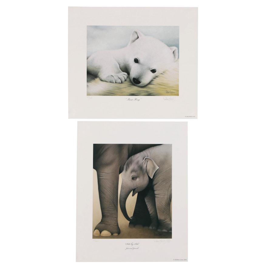 Debbie Lentz Offset Lithographs "Bear Hug" and "Side by Side," 2000