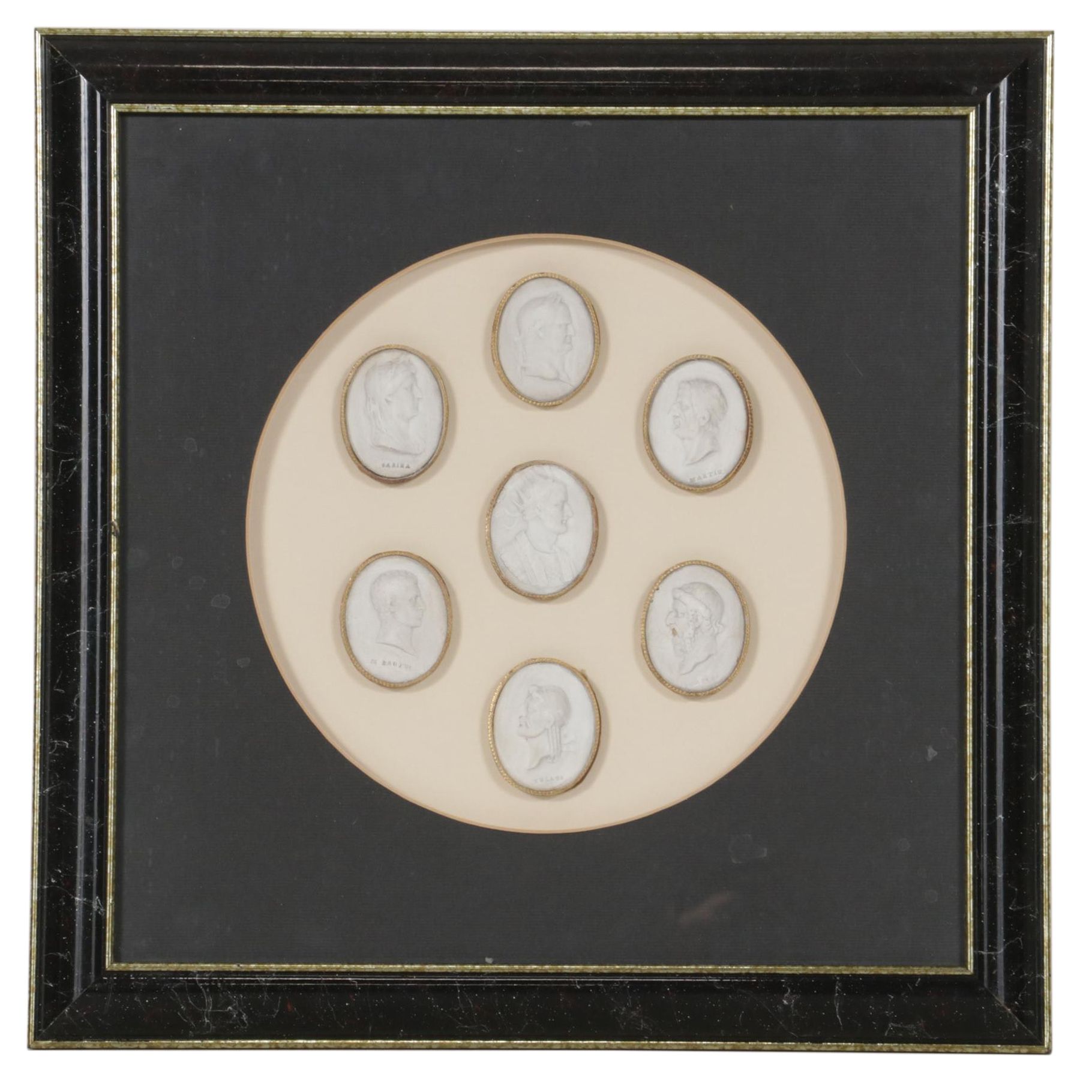 Plaster Intaglio Portrait Medallions, Mid 19th Century