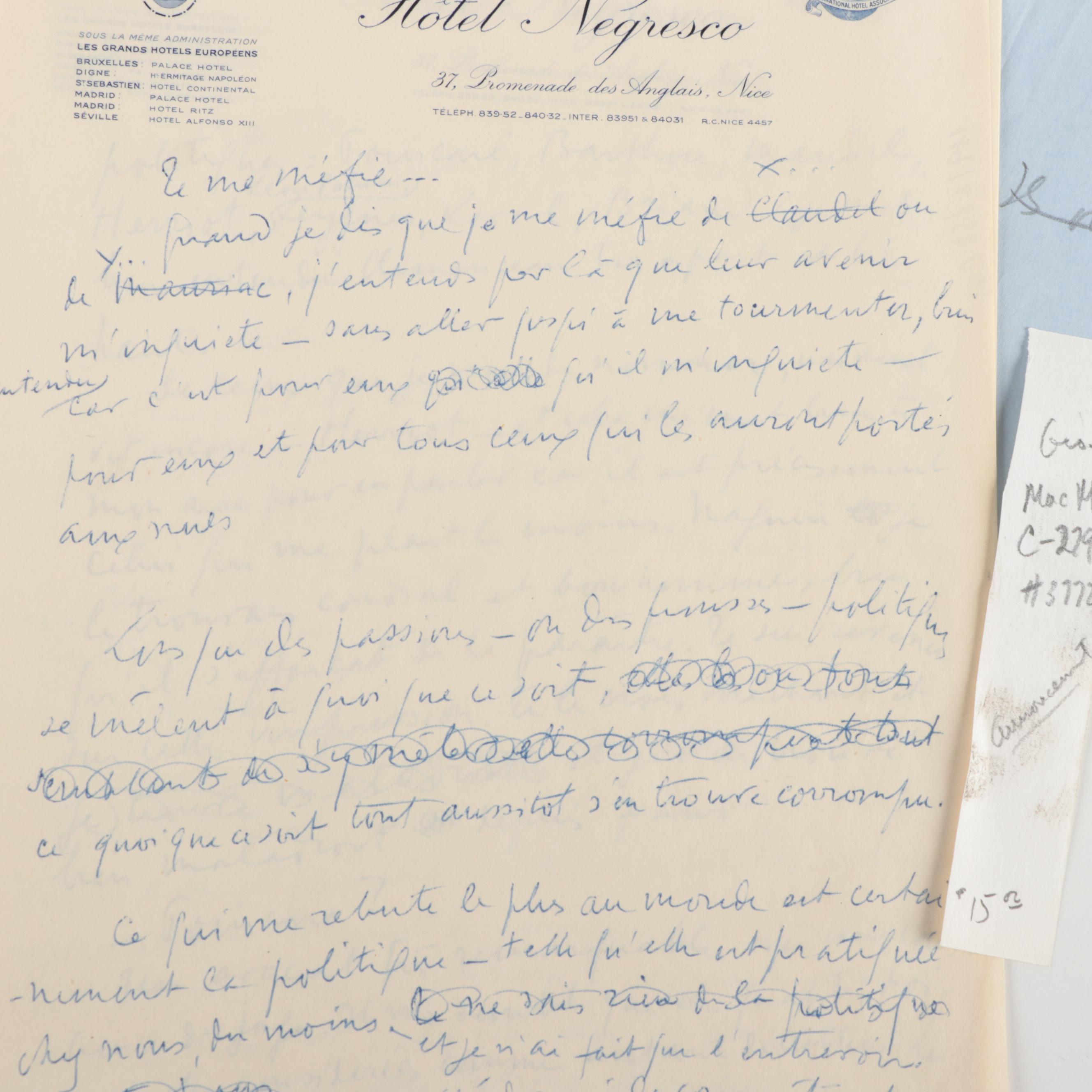 French Actor Sacha Guitry Memorabilia and More