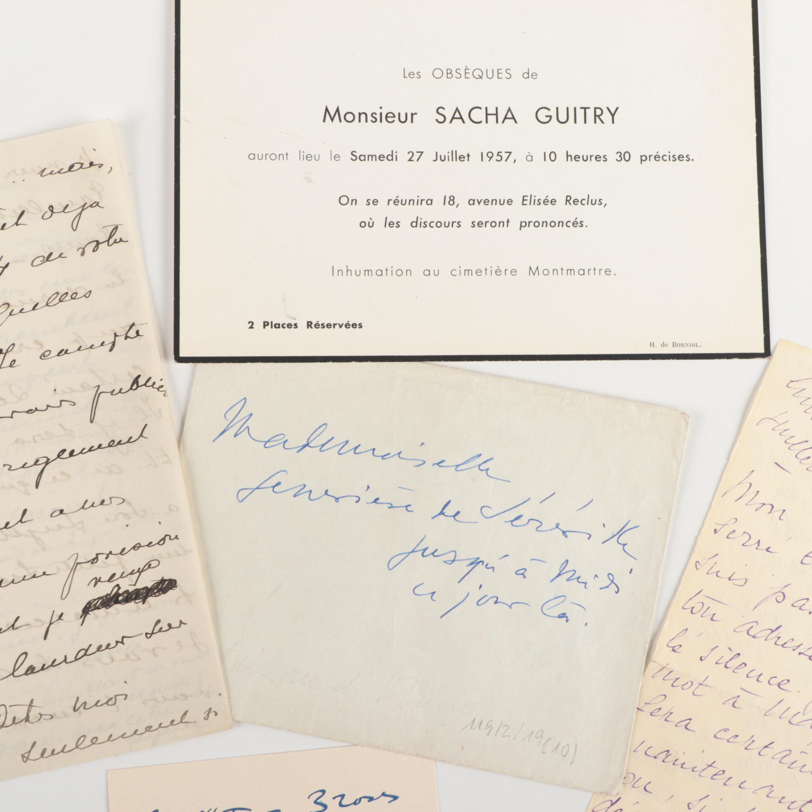 French Actor Sacha Guitry Memorabilia and More