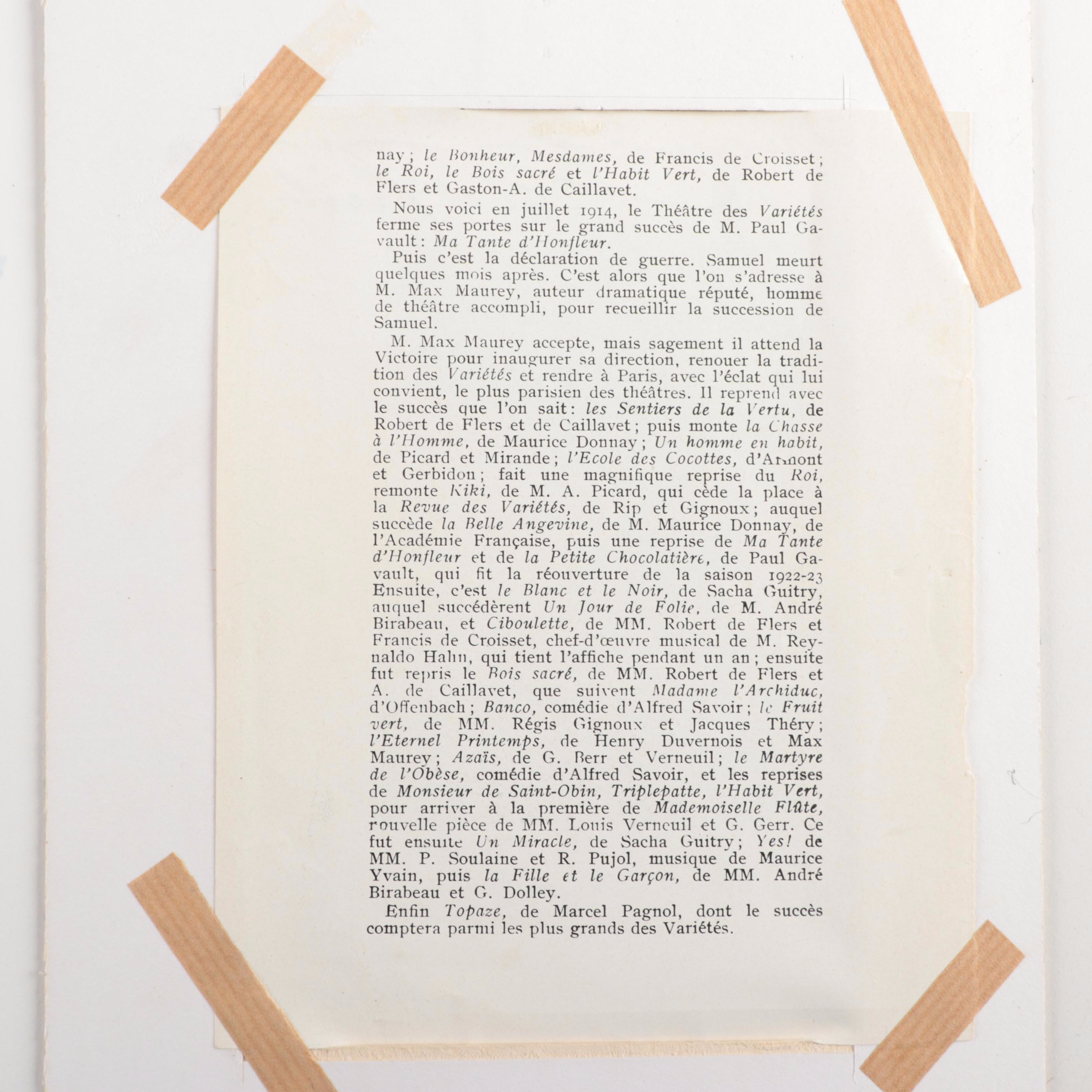 French Actor Sacha Guitry Memorabilia and More