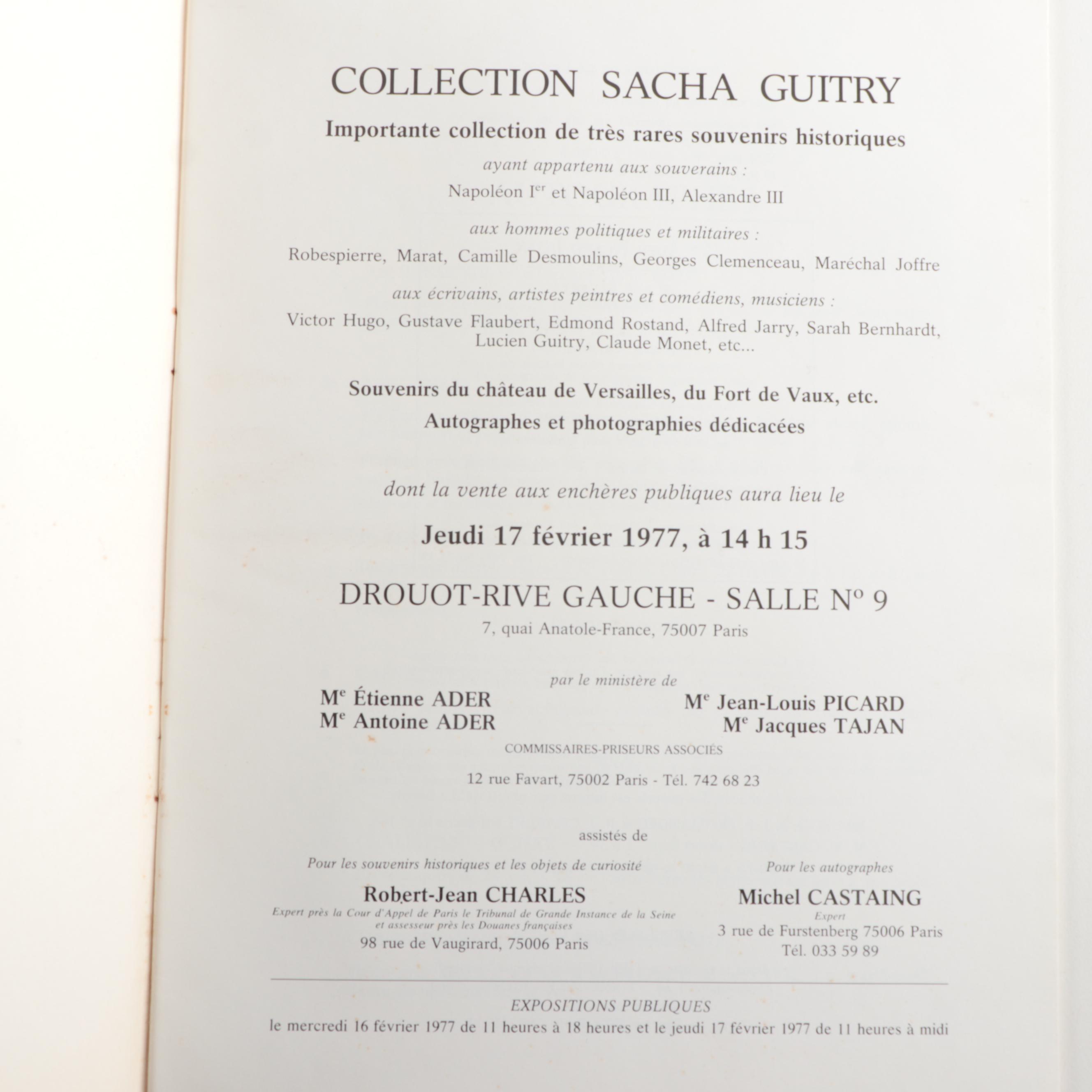 French Actor Sacha Guitry Memorabilia and More