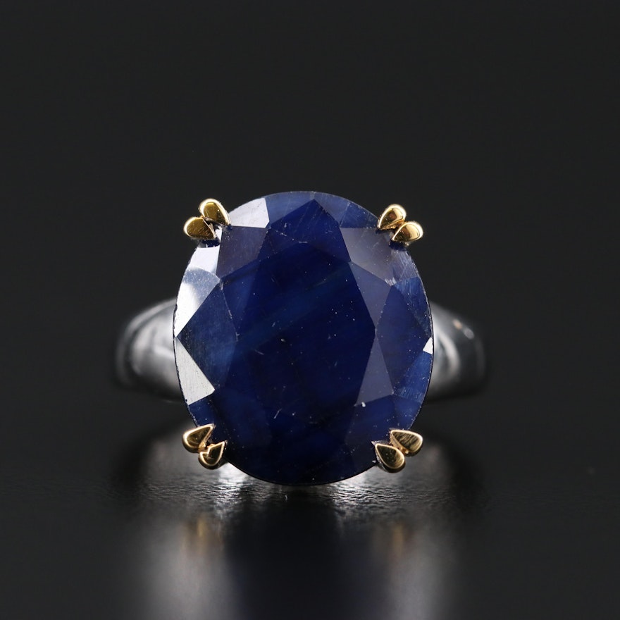 14K Sapphire Solitaire Ring