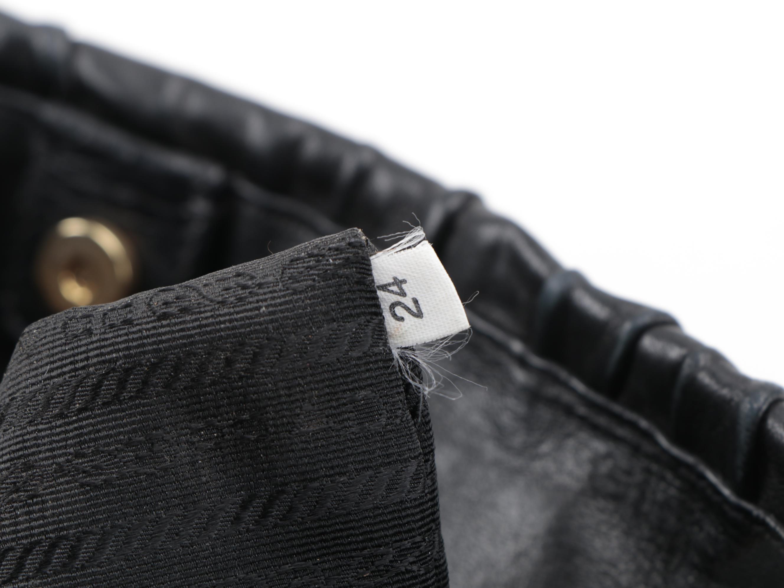 Prada Black Nappa Gaufre and Saffiano Leather Tote Bag