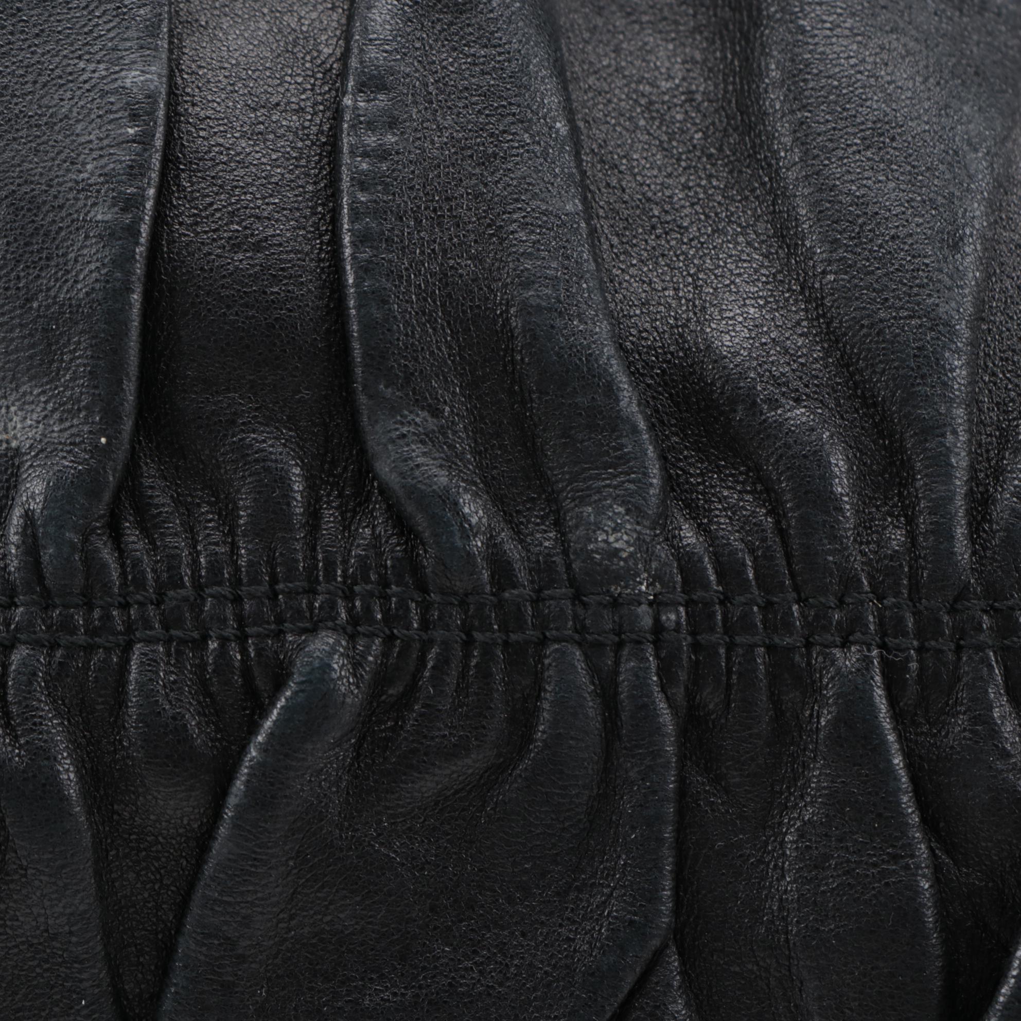 Prada Black Nappa Gaufre and Saffiano Leather Tote Bag