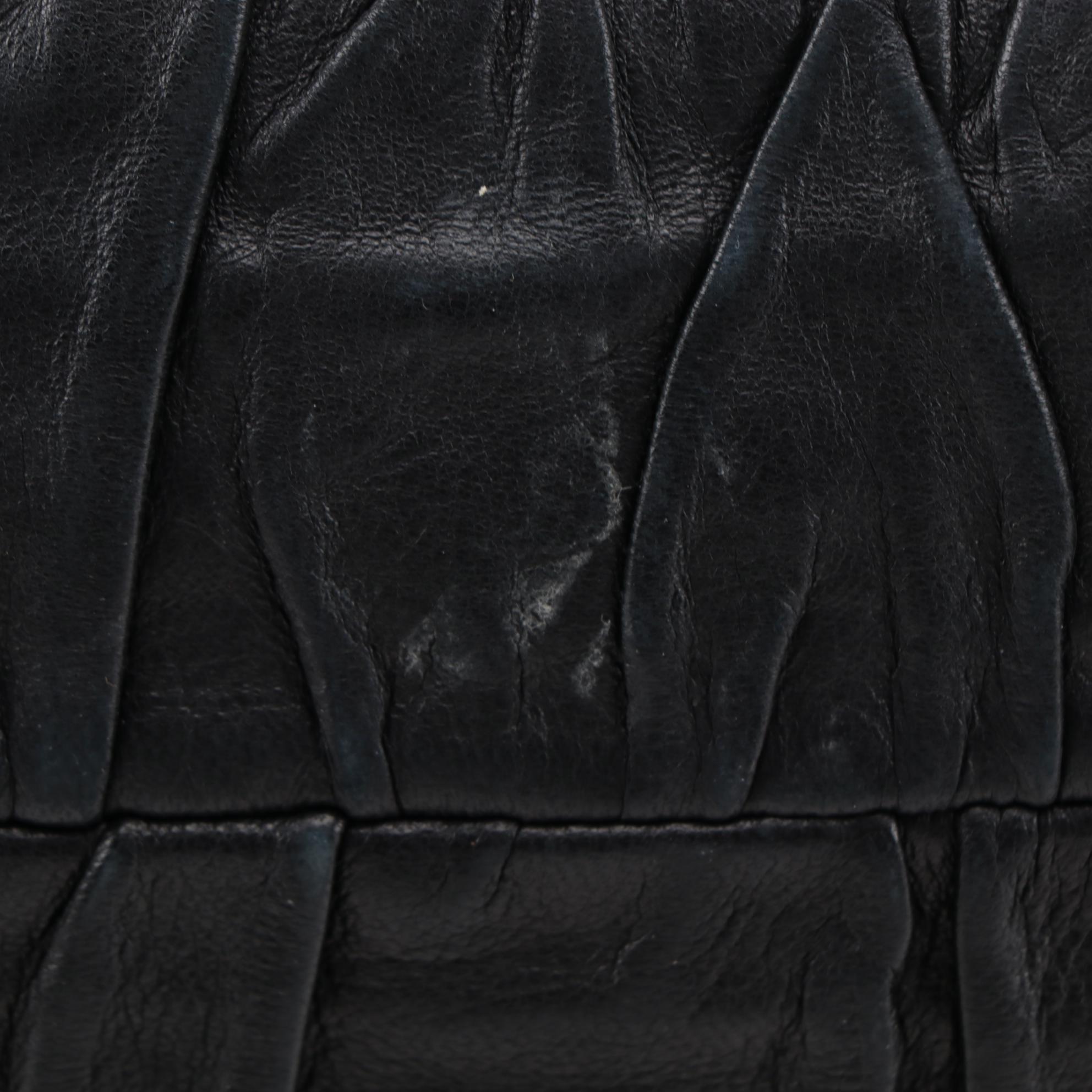 Prada Black Nappa Gaufre and Saffiano Leather Tote Bag