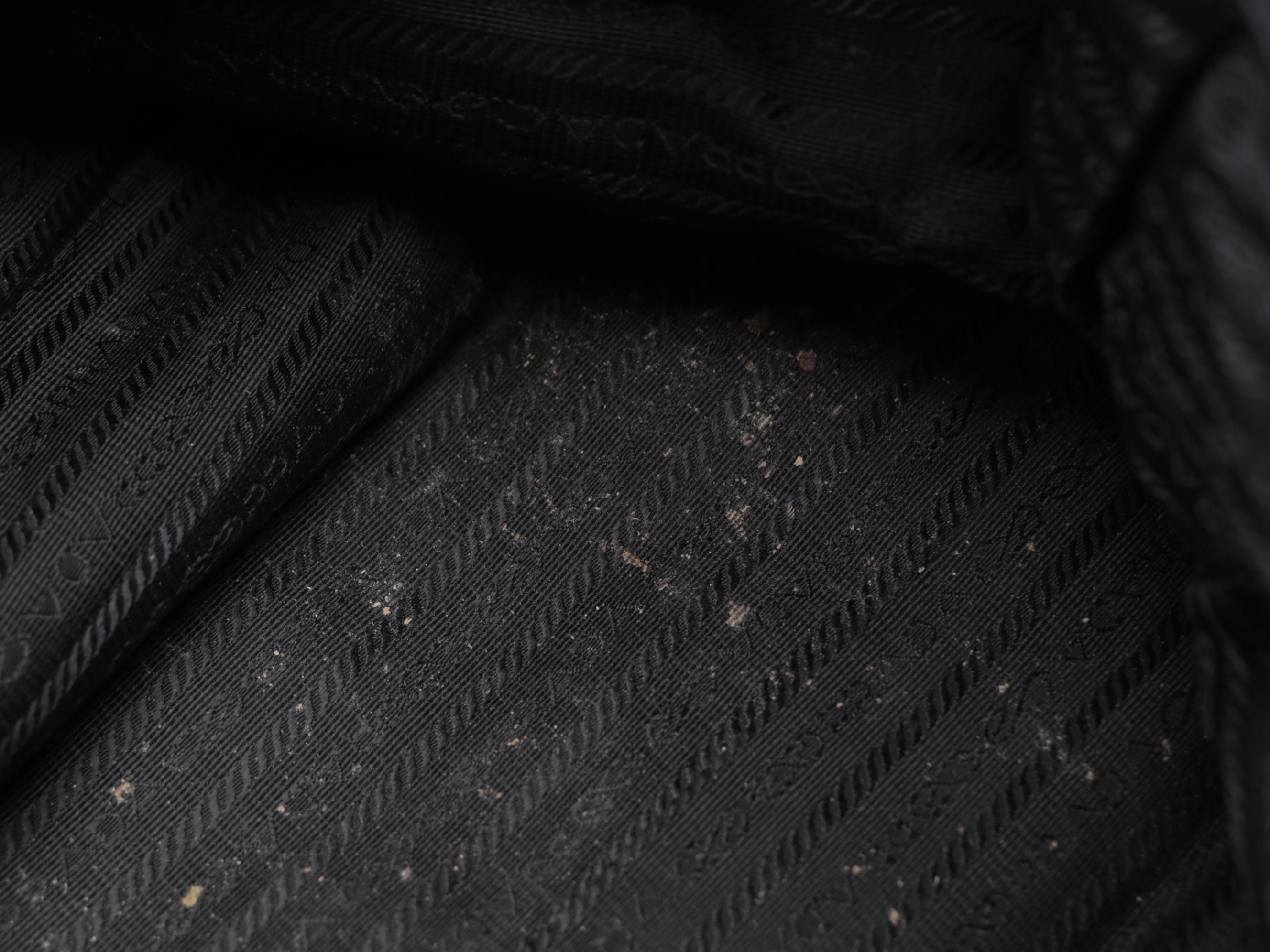 Prada Black Nappa Gaufre and Saffiano Leather Tote Bag