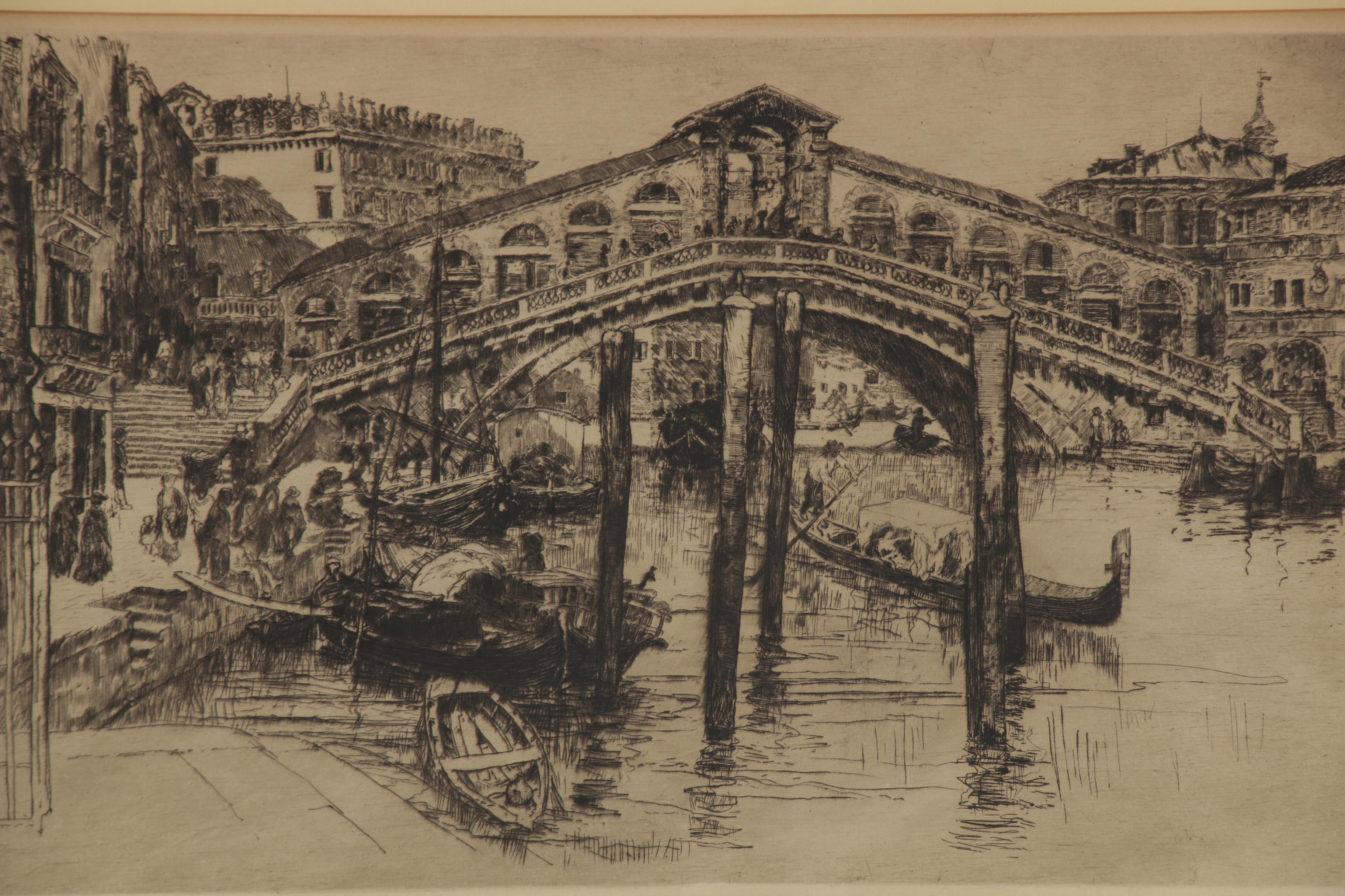 Frank Duveneck and Herman Henry Wessel Etching "The Rialto, Venice"