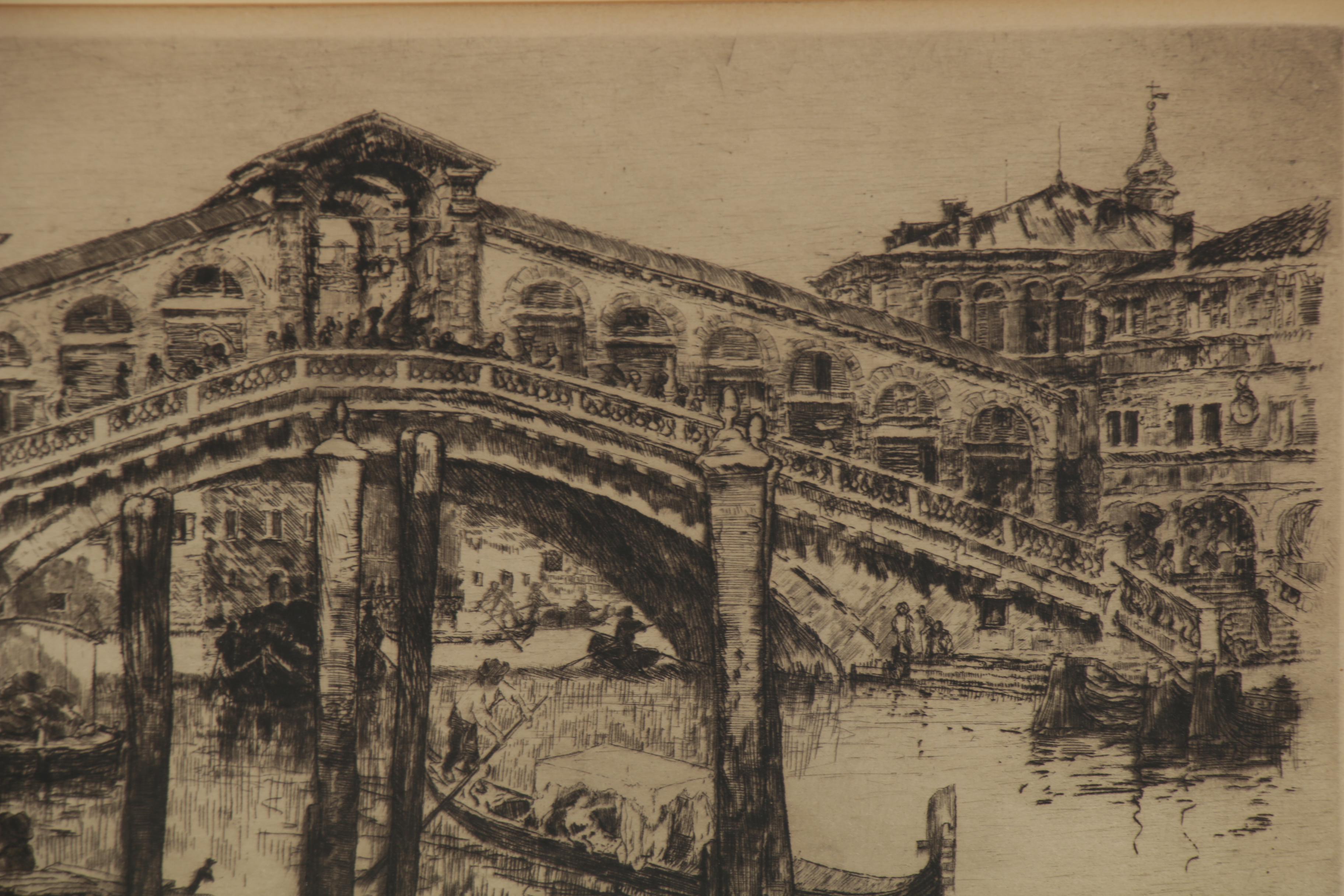 Frank Duveneck and Herman Henry Wessel Etching "The Rialto, Venice"