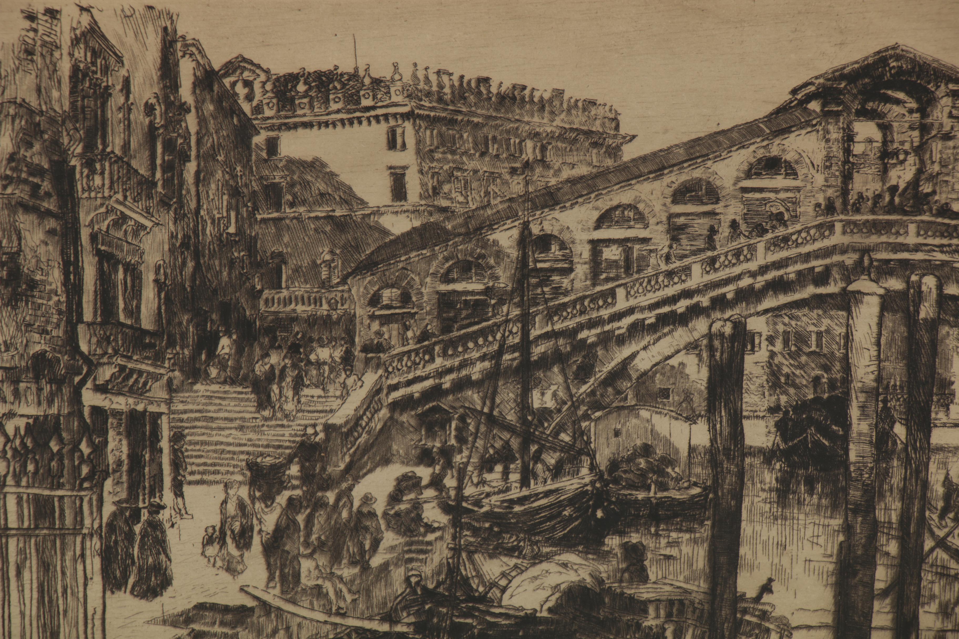 Frank Duveneck and Herman Henry Wessel Etching "The Rialto, Venice"