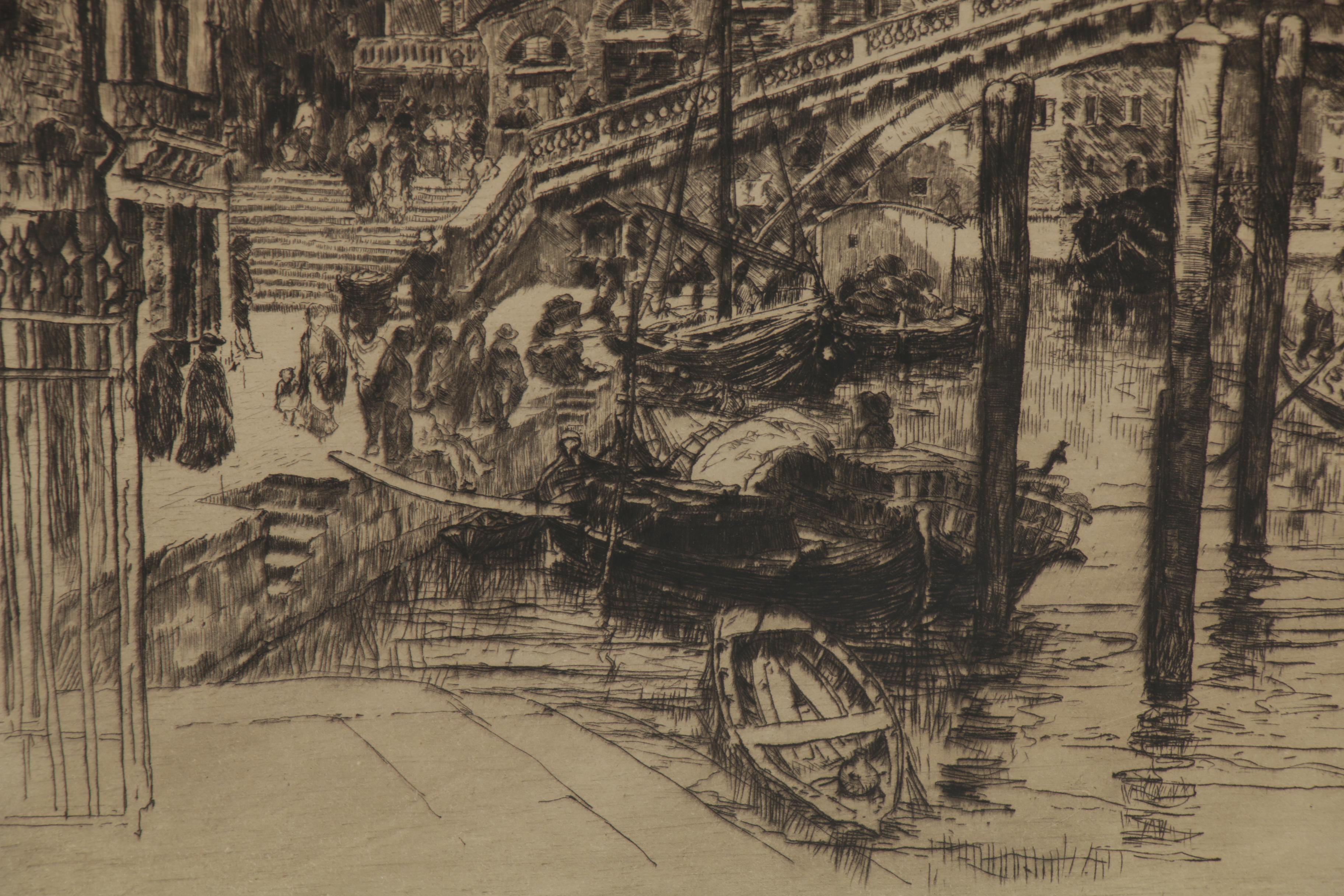 Frank Duveneck and Herman Henry Wessel Etching "The Rialto, Venice"