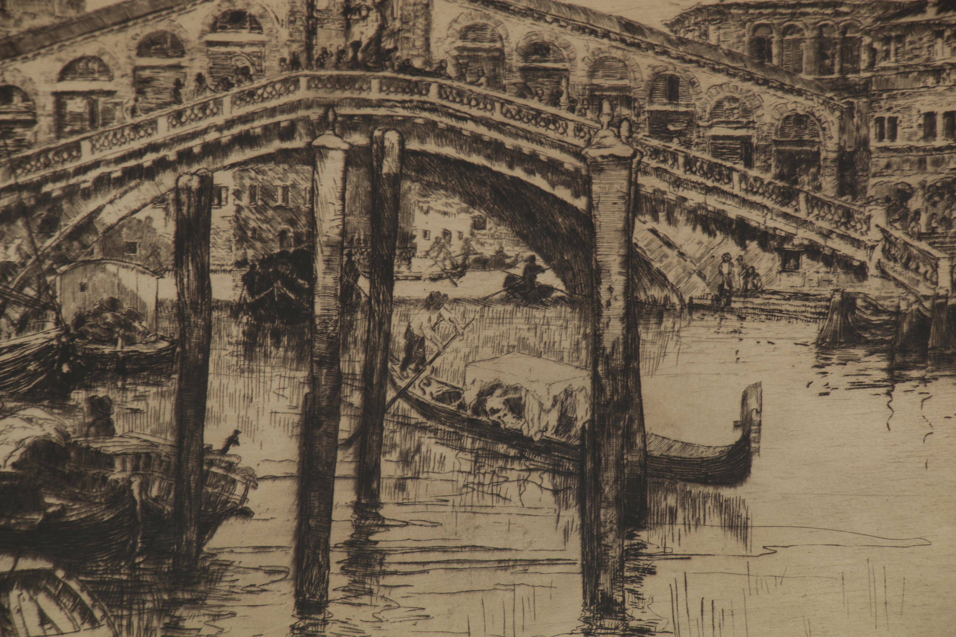 Frank Duveneck and Herman Henry Wessel Etching "The Rialto, Venice"