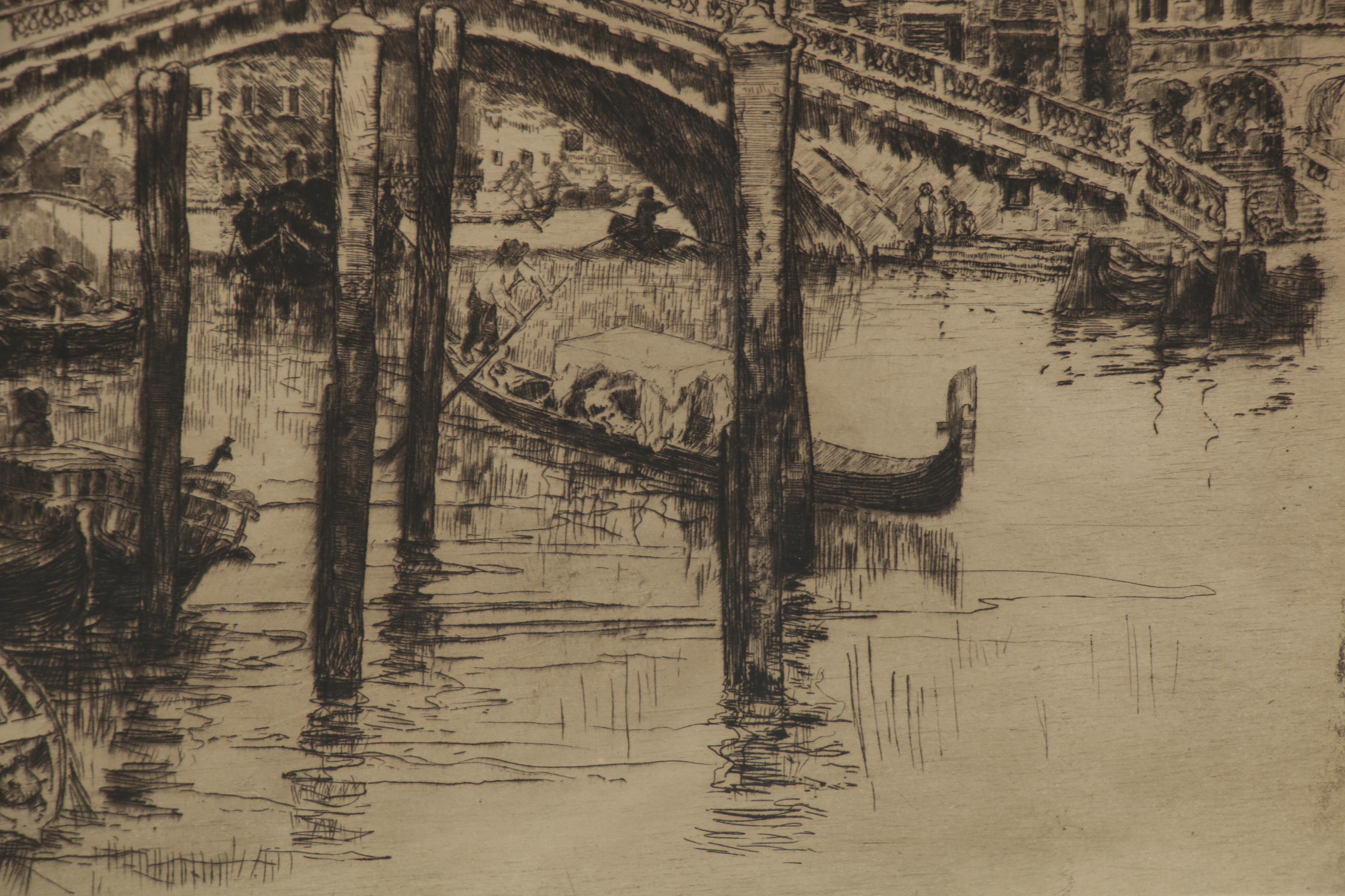 Frank Duveneck and Herman Henry Wessel Etching "The Rialto, Venice"