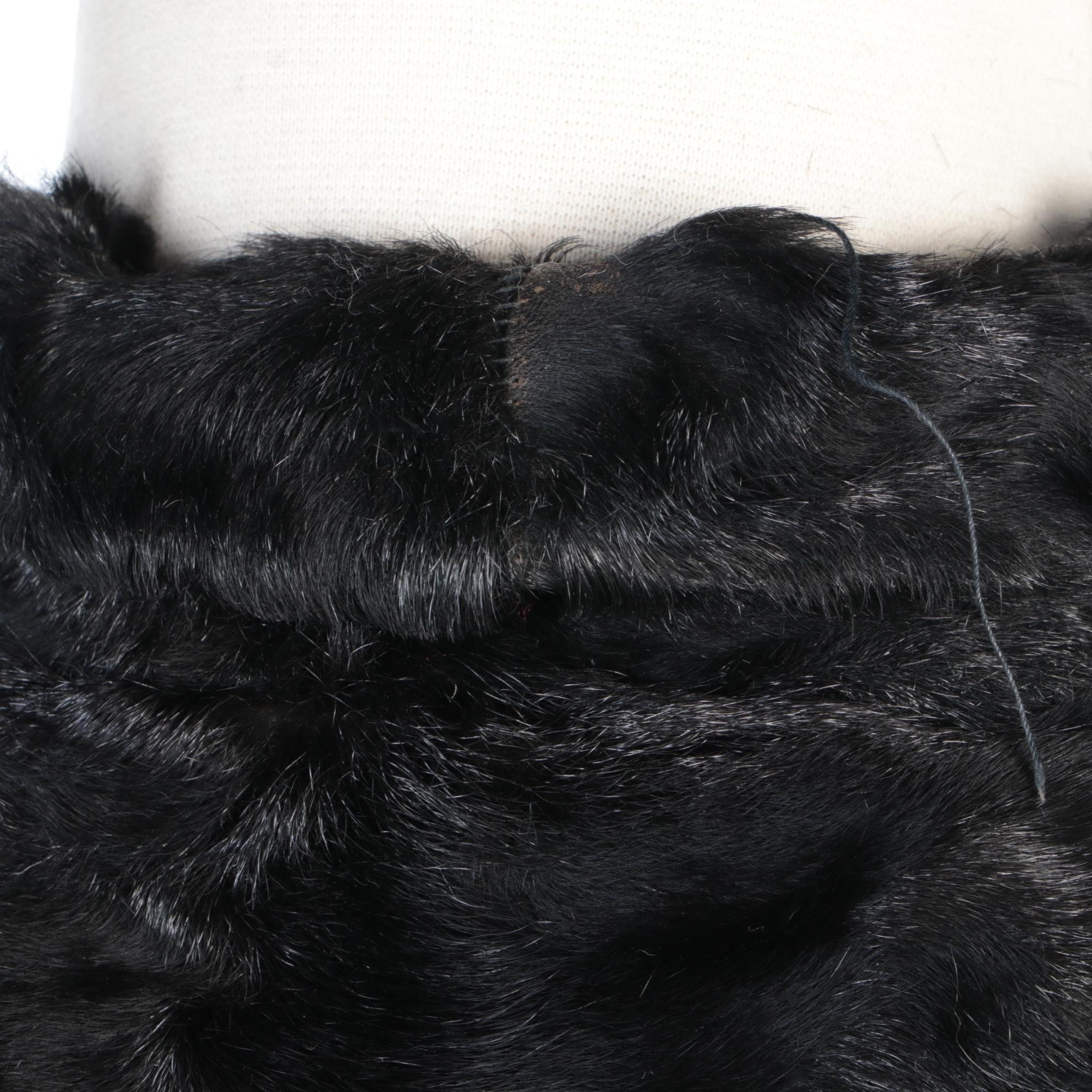 Black Broadtail Fur Coat with Bell Sleeves from Davidson's Indiana Fur Co.