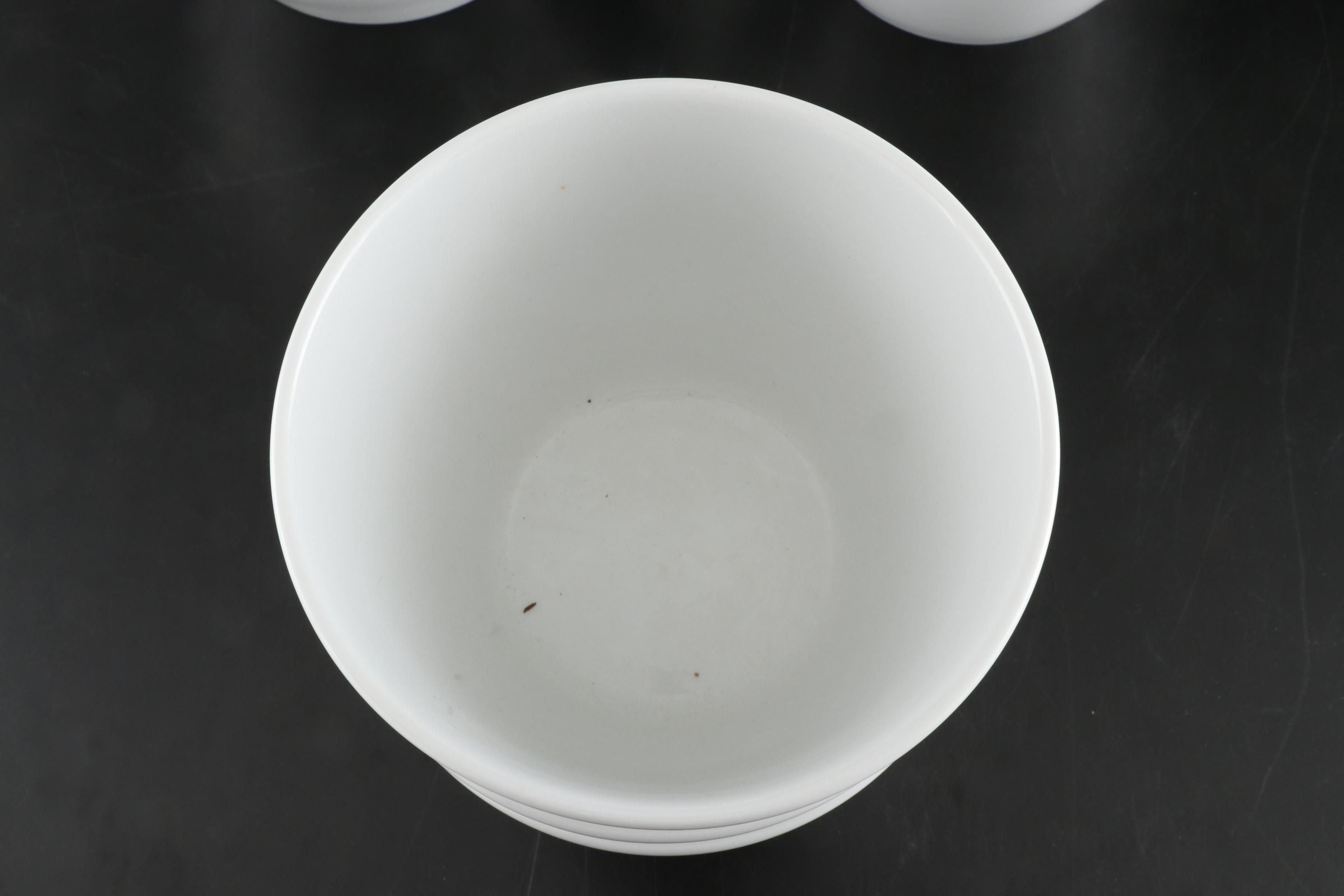 Pillivuyt French White Porcelain Bowls with Rectangular Dishes and Platter