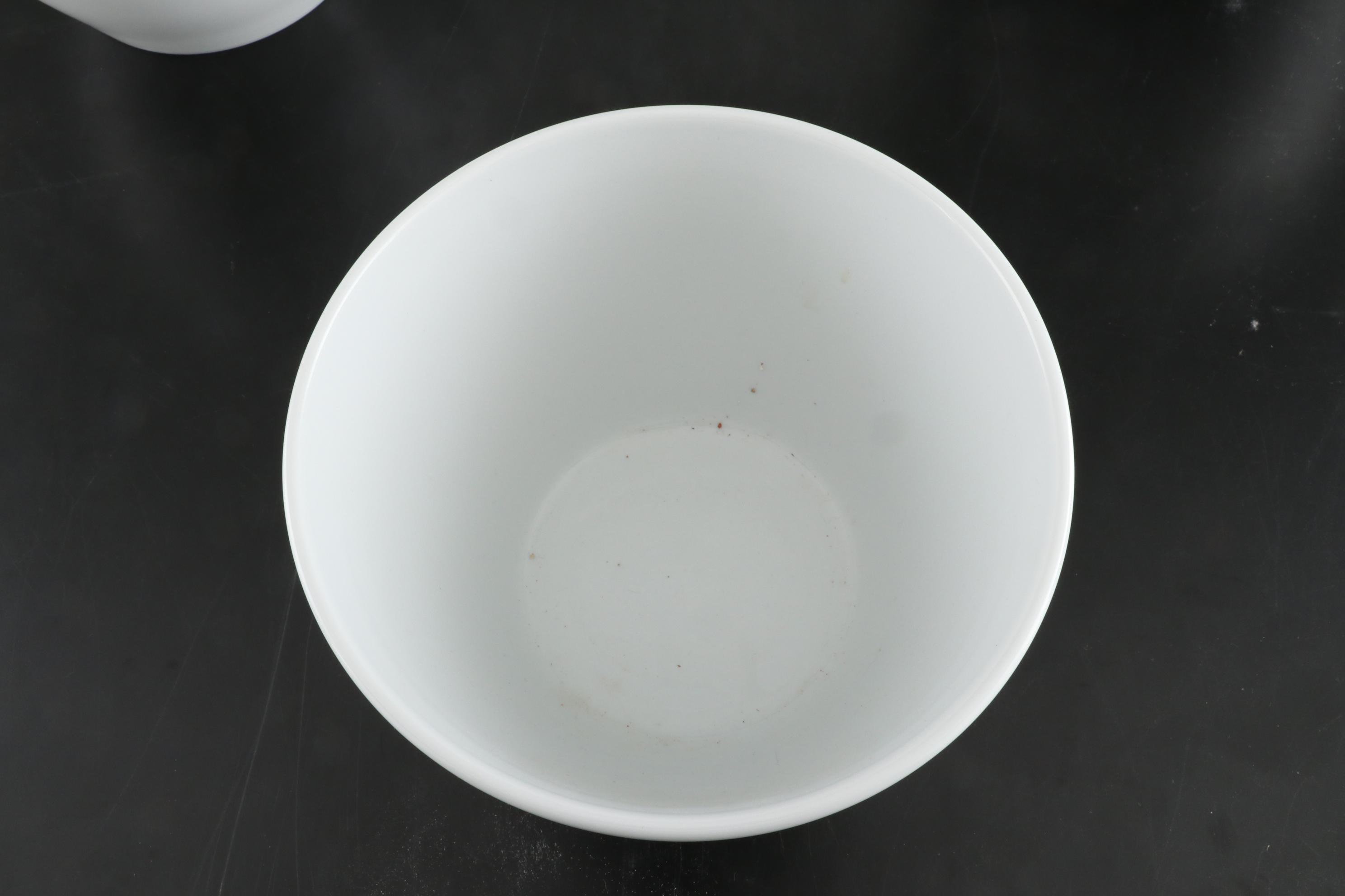 Pillivuyt French White Porcelain Bowls with Rectangular Dishes and Platter