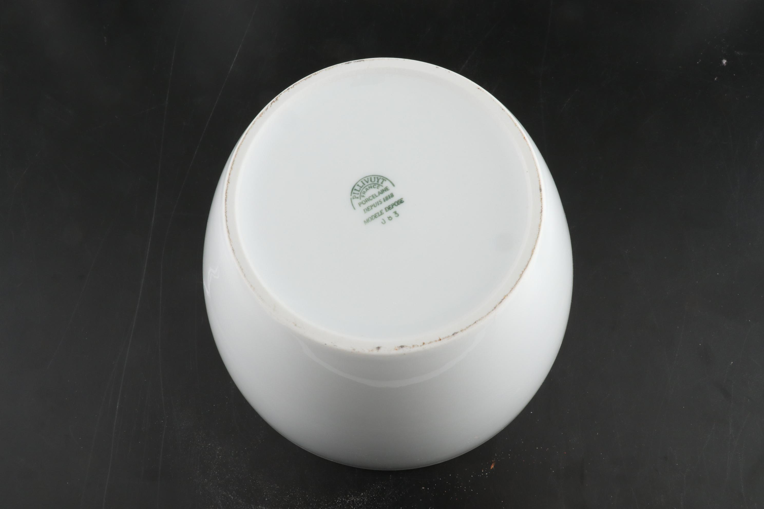 Pillivuyt French White Porcelain Bowls with Rectangular Dishes and Platter