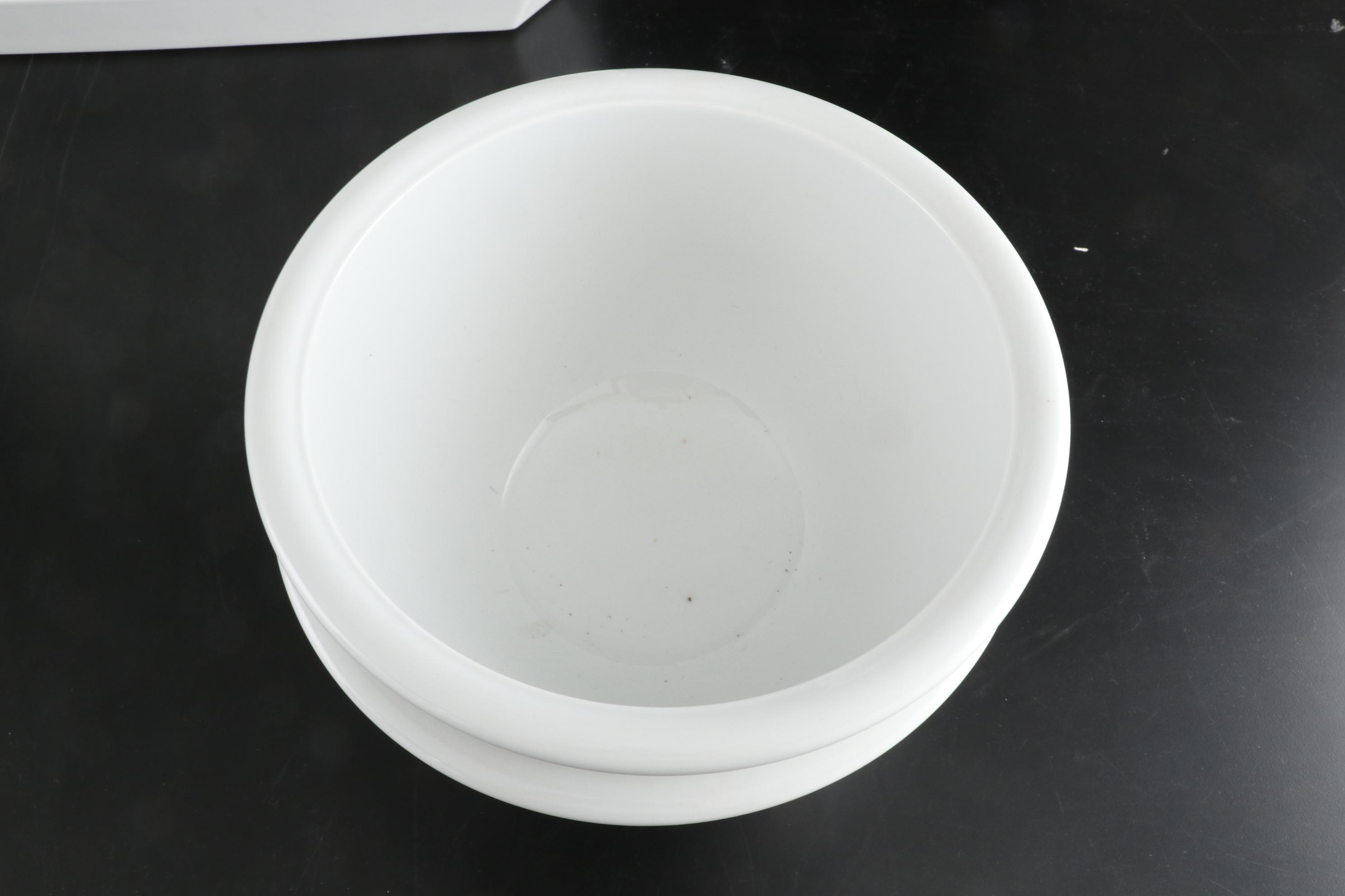 Pillivuyt French White Porcelain Bowls with Rectangular Dishes and Platter