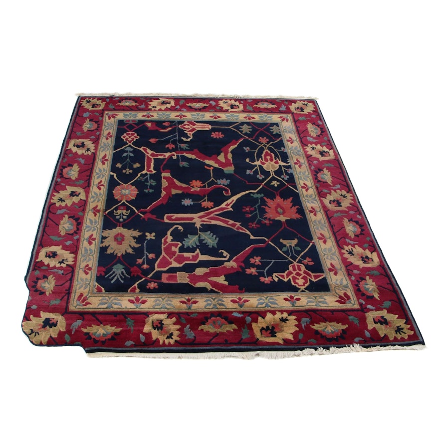 8'6 x 12'5 Hand-Knotted Tibetan Turkish Oushak Room Size Rug, 2000s