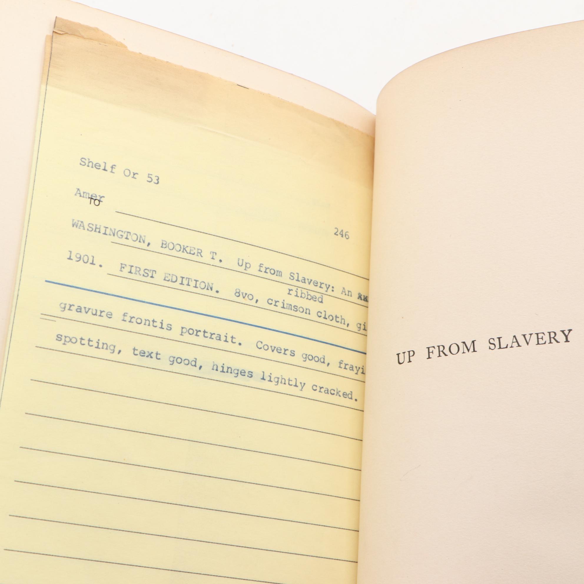 First Edition "Up from Slavery: An Autobiography" by Booker T. Washington, 1901