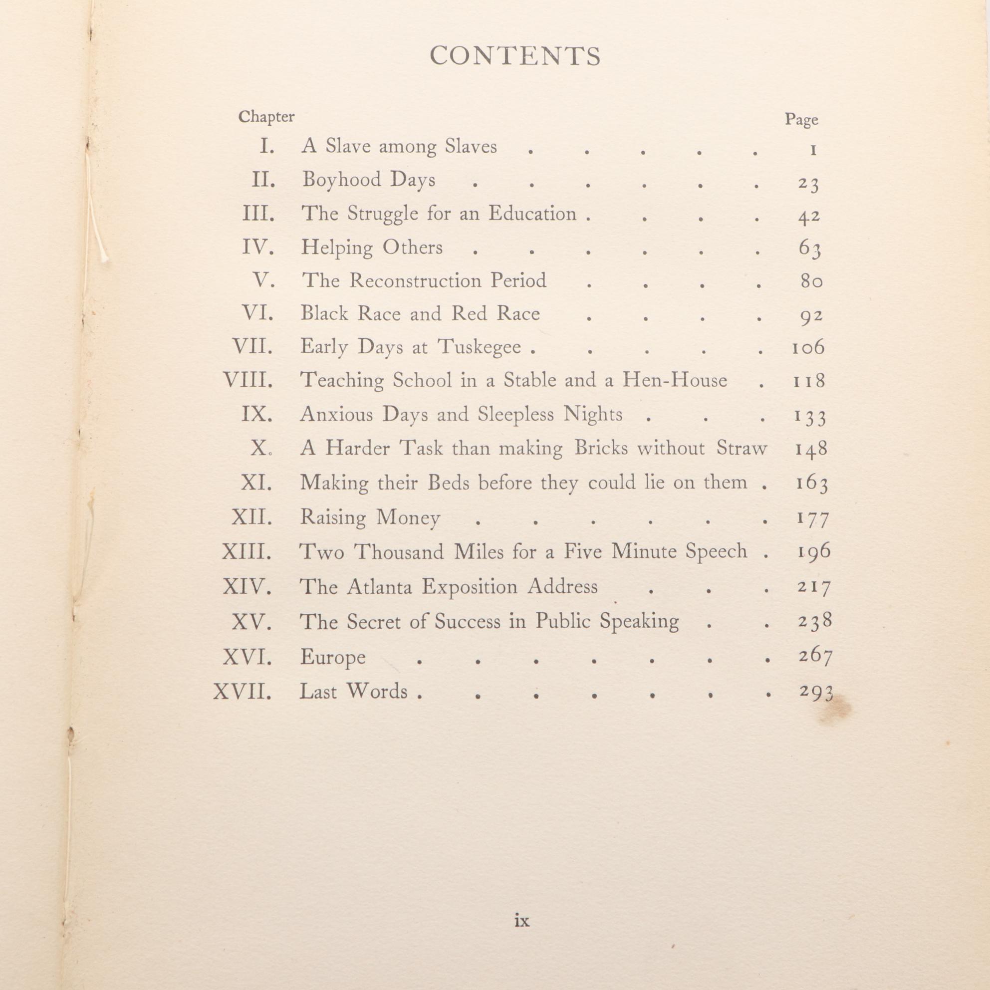 First Edition "Up from Slavery: An Autobiography" by Booker T. Washington, 1901