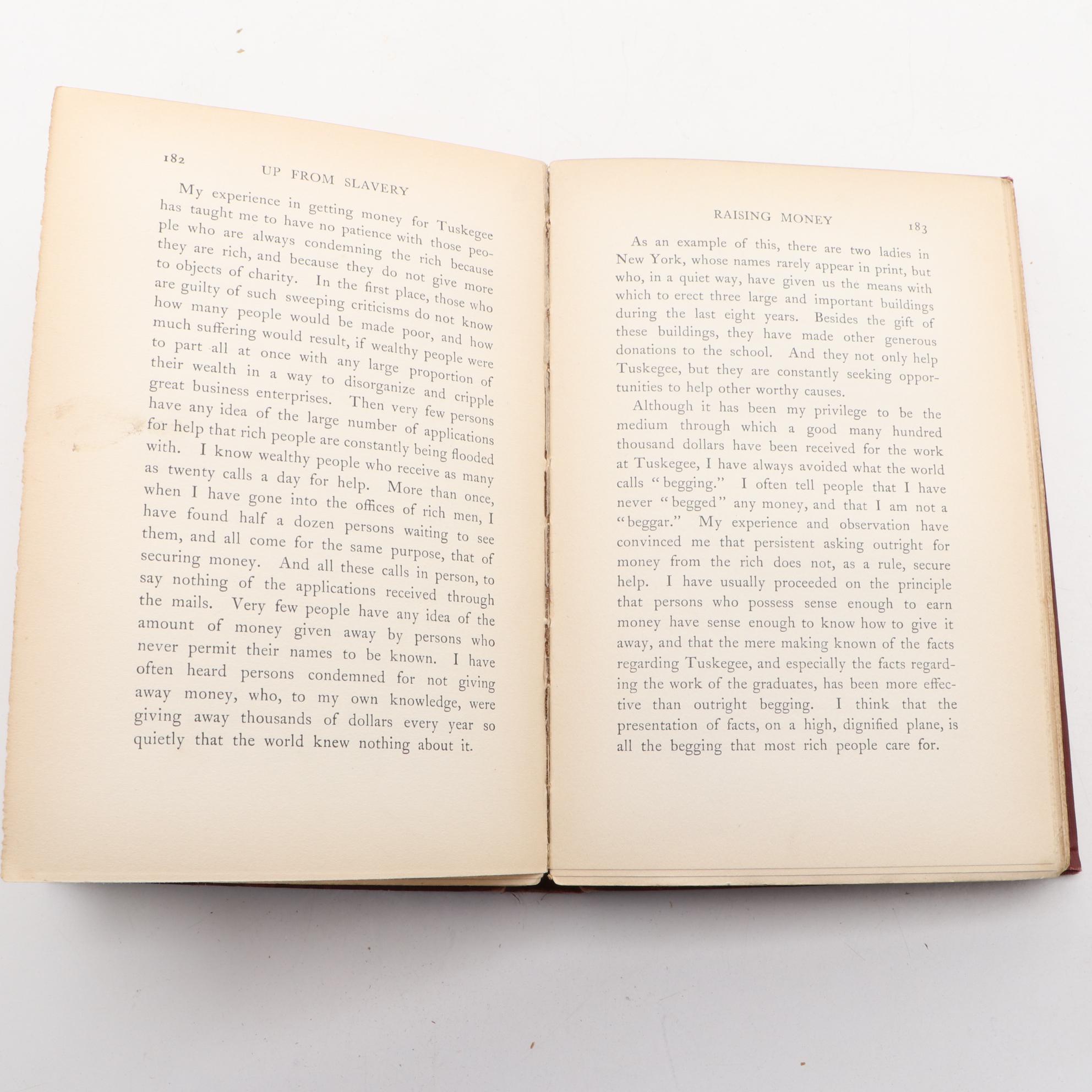 First Edition "Up from Slavery: An Autobiography" by Booker T. Washington, 1901
