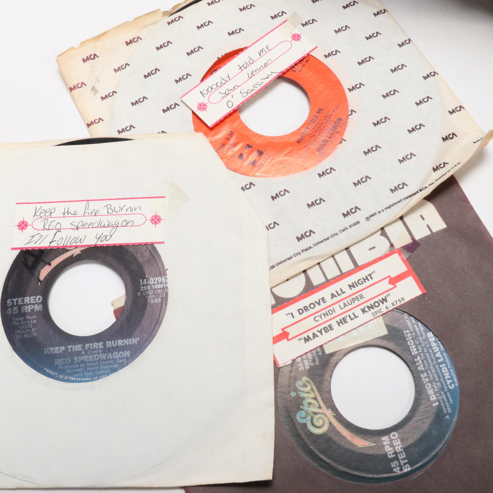 Elvis Presley, Bing Crosby, Bon Jovi and Other 45 RPM Vinyl Records